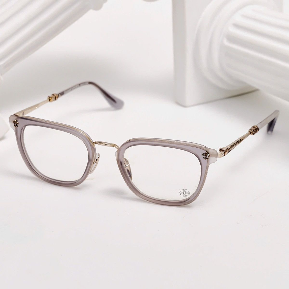 Chrome Hearts CHROME HEARTS STRAPADICTOME MATTE GRAPHITE /SHINY SILVER GLASSES Size ONE SIZE - 2 Thumbnail