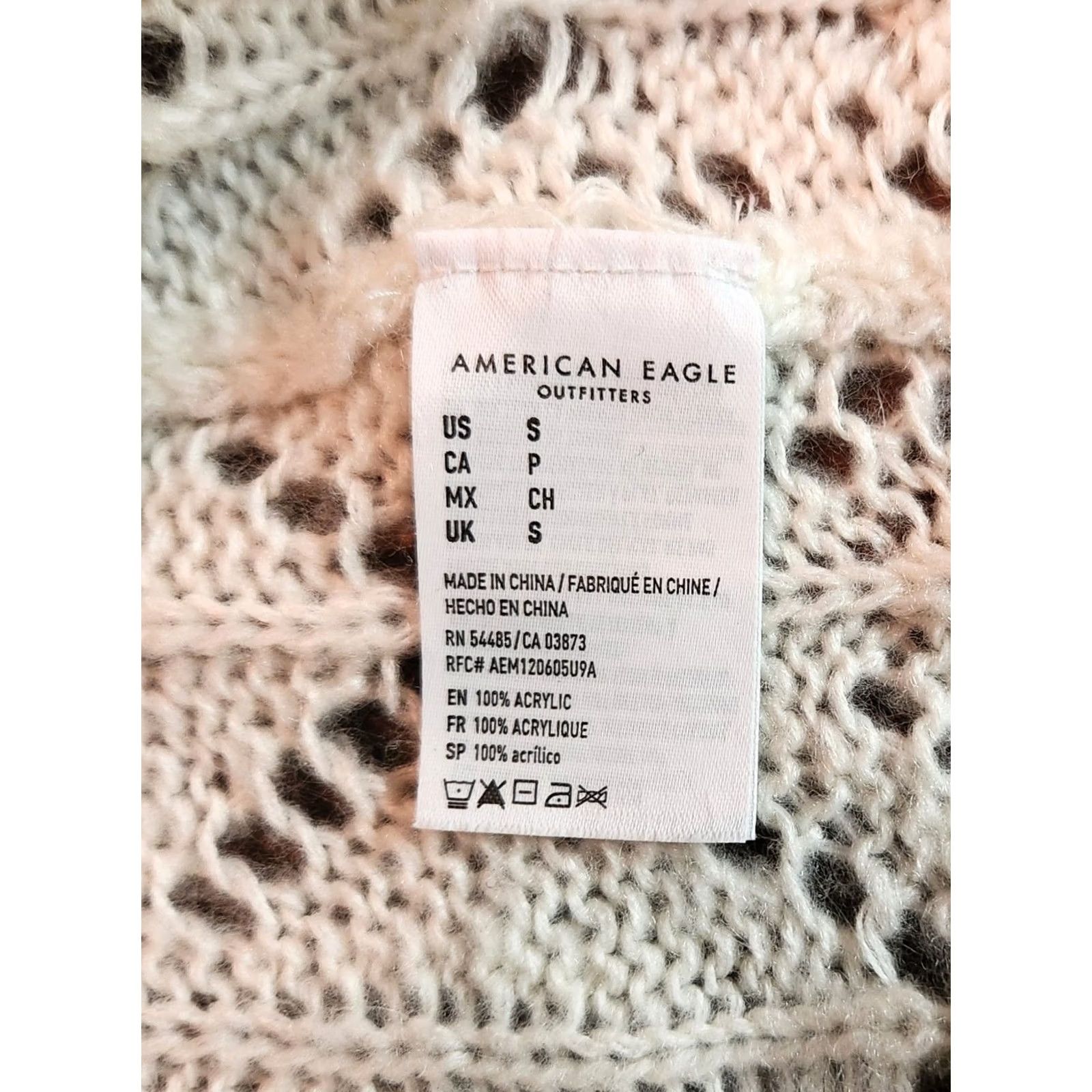 American Eagle Outfitters American Eagle Outfitters Sweater Shirt Women’s Small V-Neck Open Knit Ivory Cream Long Sleeve Pullover Boho All Seasons Regular Size S / US 4 / IT 40 - 6 Thumbnail