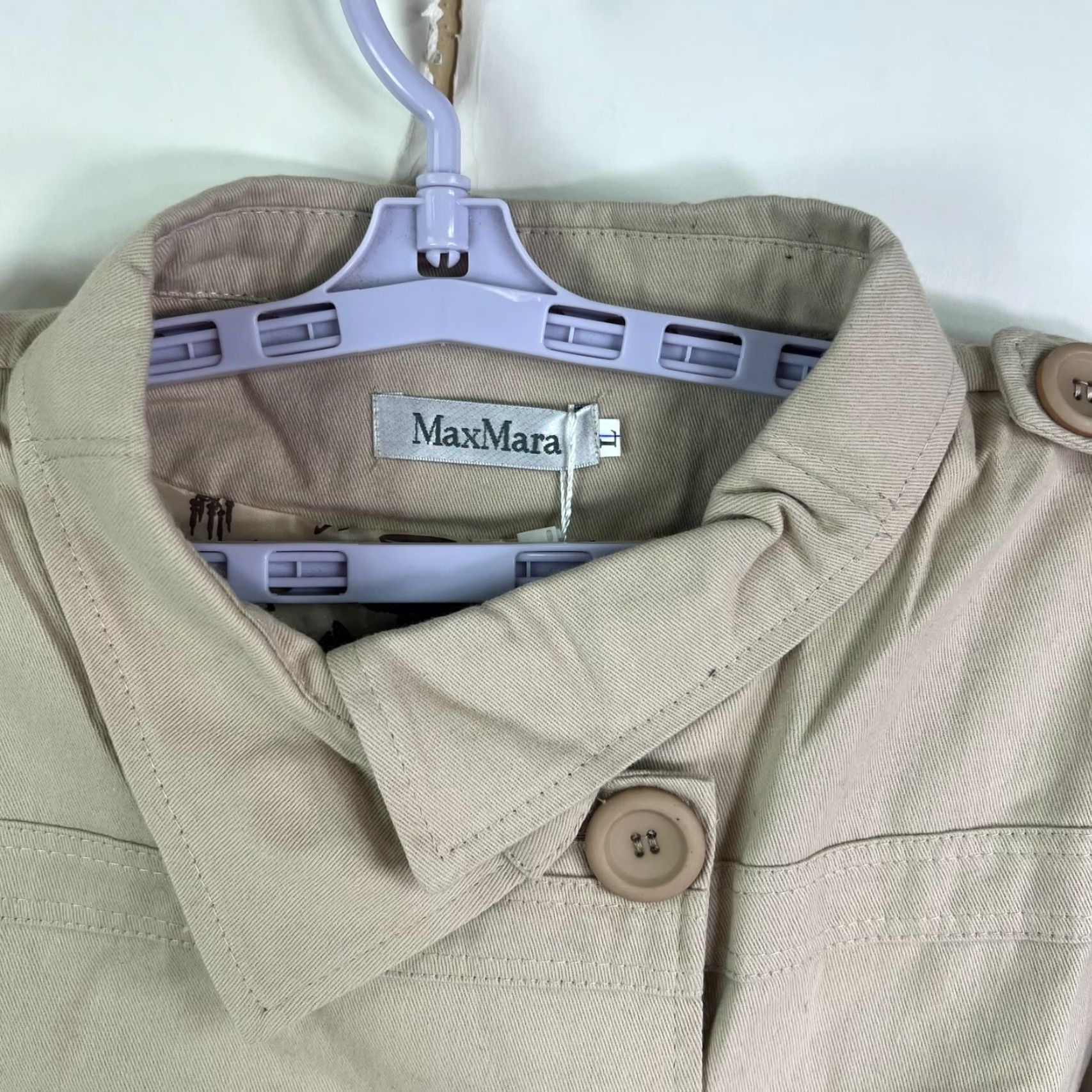 Max Mara Max Mara Coat Womens Jr Size L Tan Double Breasted Belted Trench Size L / US 10 / IT 46 - 3 Thumbnail