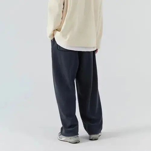 VIBE 20AW Indigo Union Japan Dark Grey Fleece Sashiko Pants Size US 32 / EU 48 - 2 Thumbnail