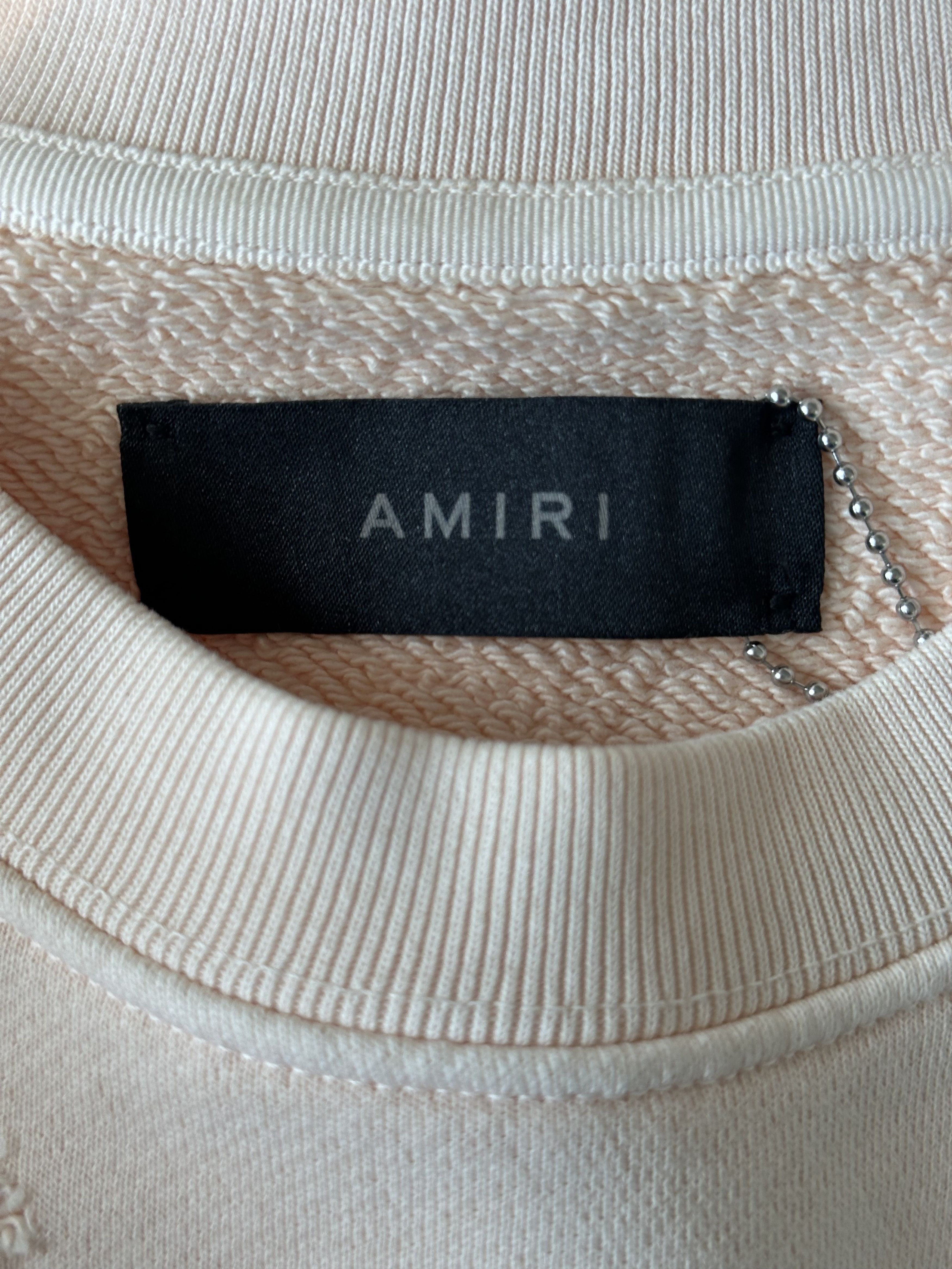 Amiri Amiri Cream MA Logo Shotgun Sweater Size US XXL / EU 58 / 5 - 3 Thumbnail