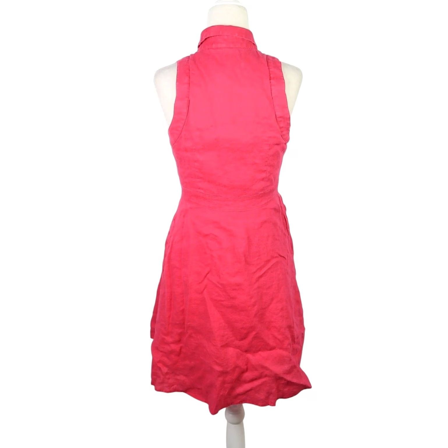 Vintage HD in Paris Anthropologie Coral Pink Sleeveless A-Line Mini Shirt Dress 0 Womens Shirt Dress Size XS / US 0-2 / IT 36-38 - 4 Thumbnail