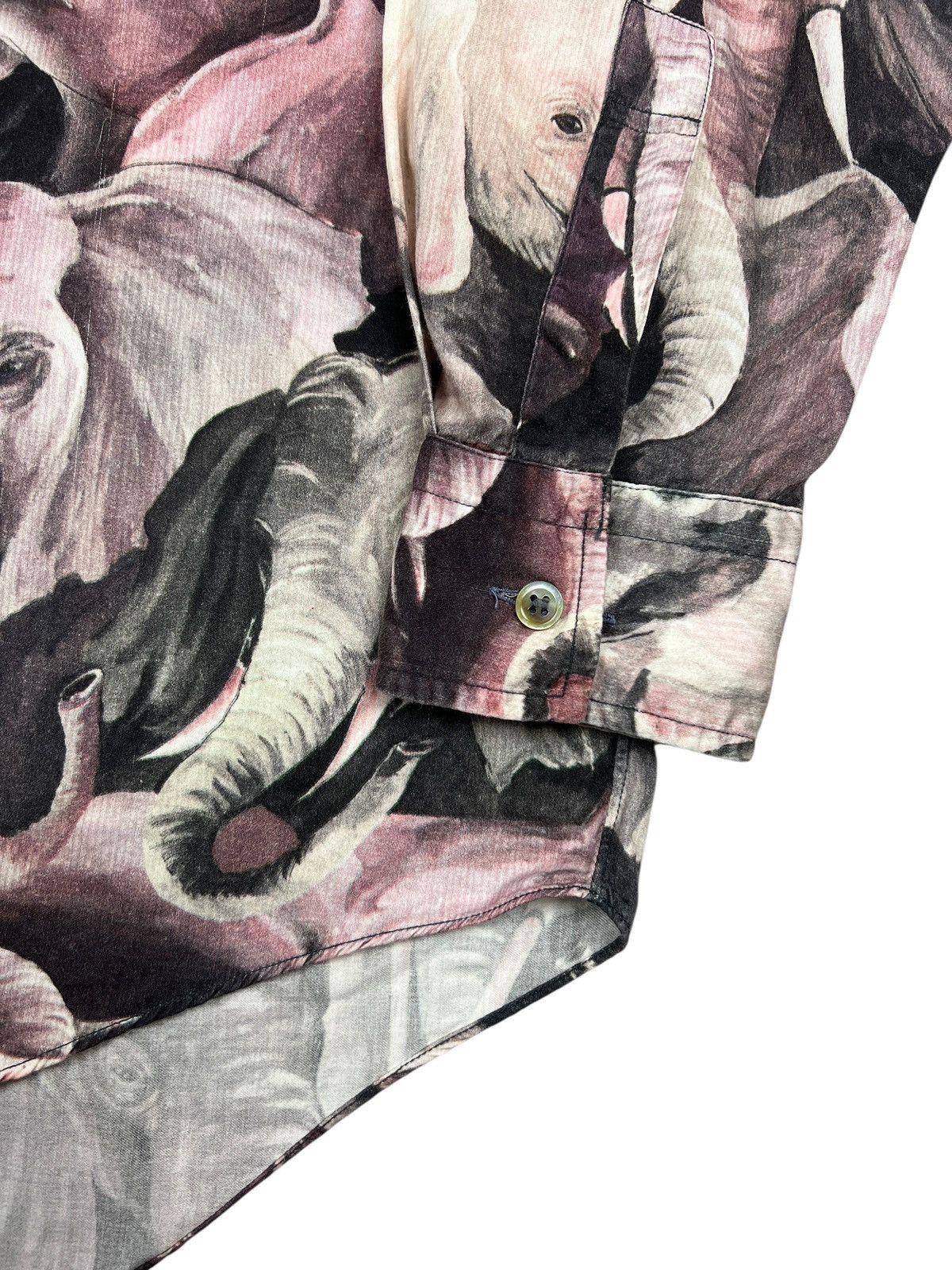 Paul Smith × Vintage 90s Paul Smith Elephant Motif Button Up Shirt Size US L / EU 52-54 / 3 - 5 Thumbnail