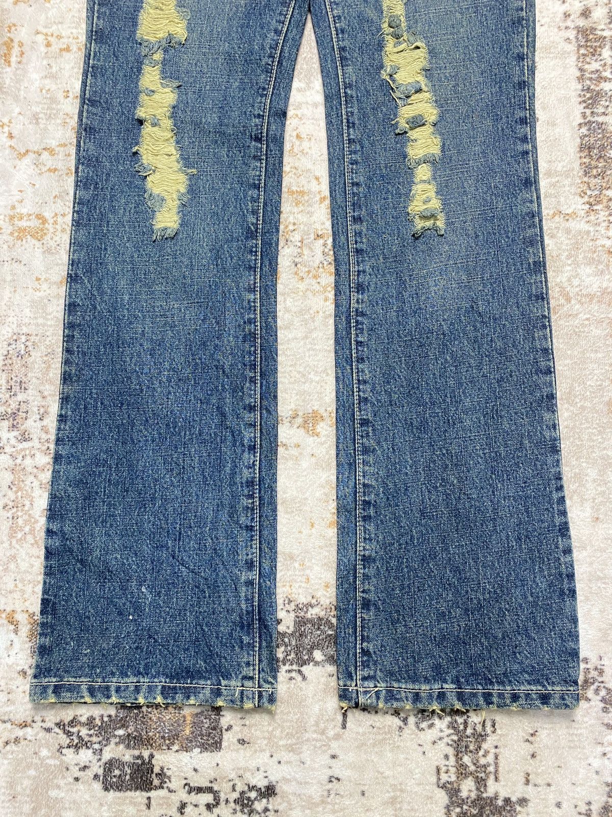 If Six Was Nine Distress Low BootCut Jeans Size 26" / US 2 / IT 38 - 2 Thumbnail