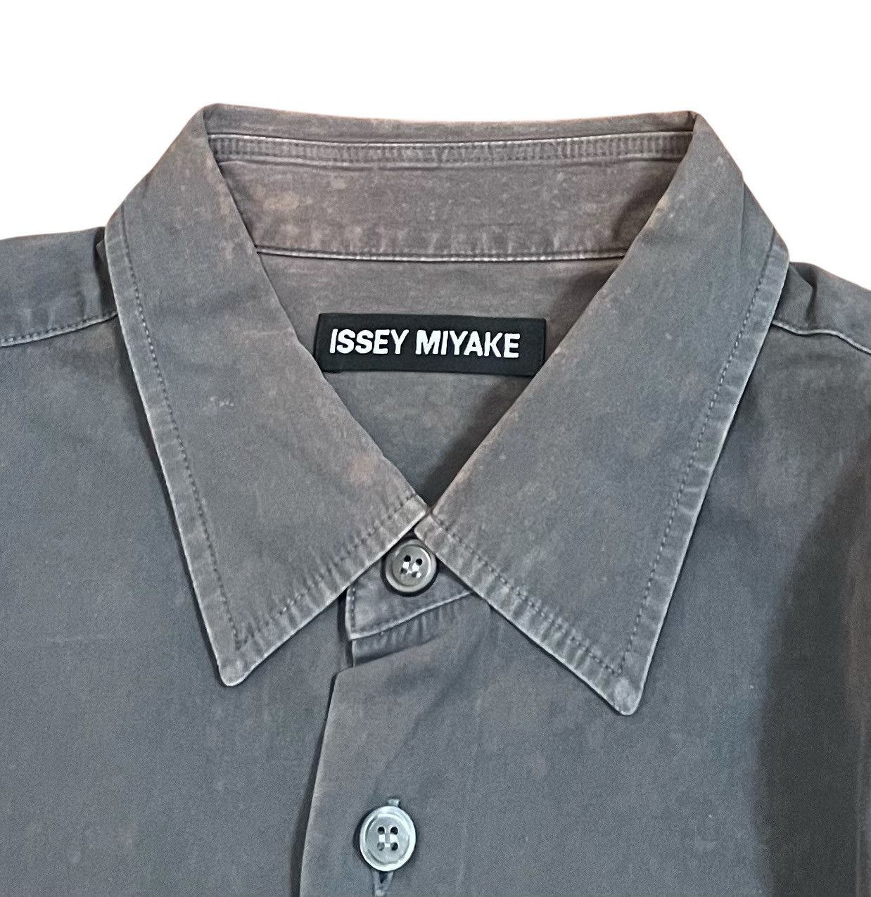 Issey Miyake Vintage issey miyake grey trashed cropped button up shirt Size US L / EU 52-54 / 3 - 3 Thumbnail