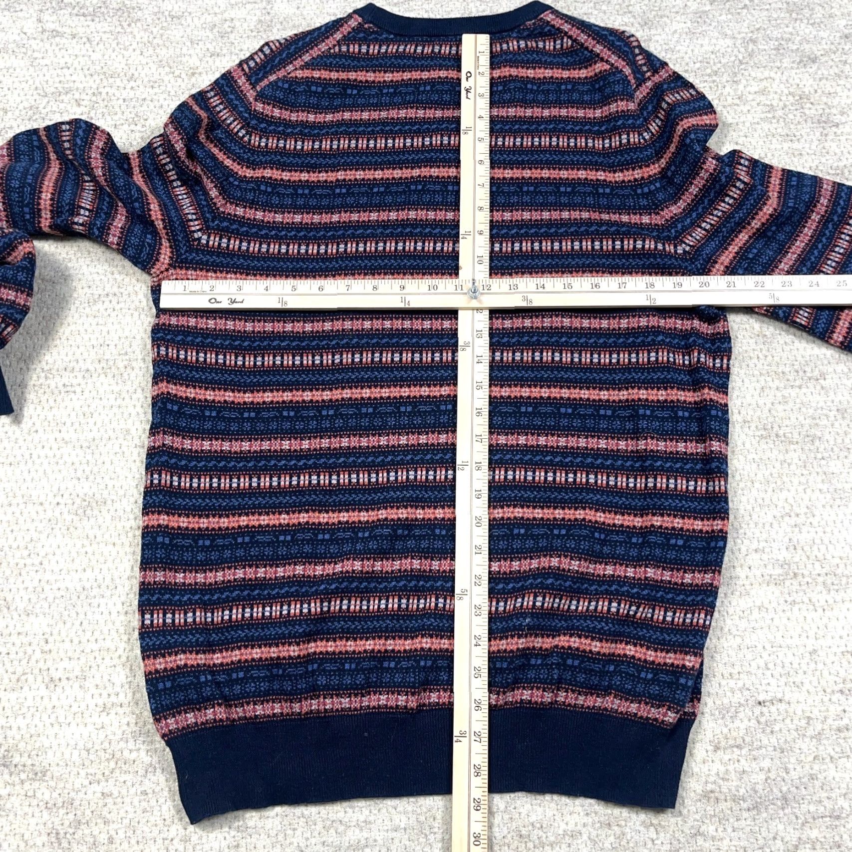 Jos. A. Bank Jos A Bank Sweater Men XL Blue Red Crewneck Nordic Grandpa Cotton Traveler Knit Size US XL / EU 56 / 4 - 4 Thumbnail