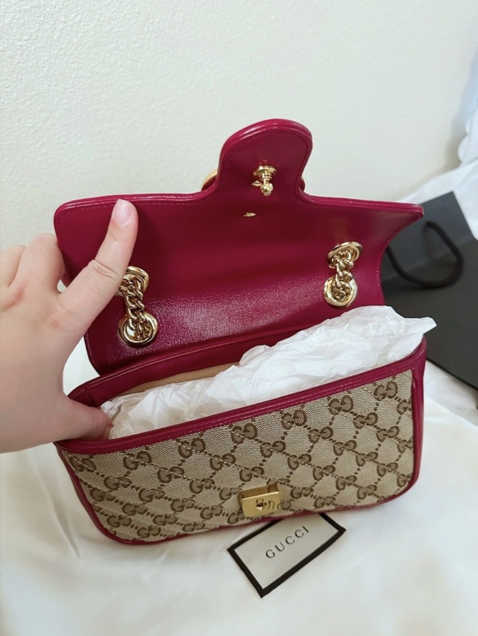 Gucci Gucci GG Marmont Mini Flap Canvas Quilted Bag Size ONE SIZE - 9 Thumbnail