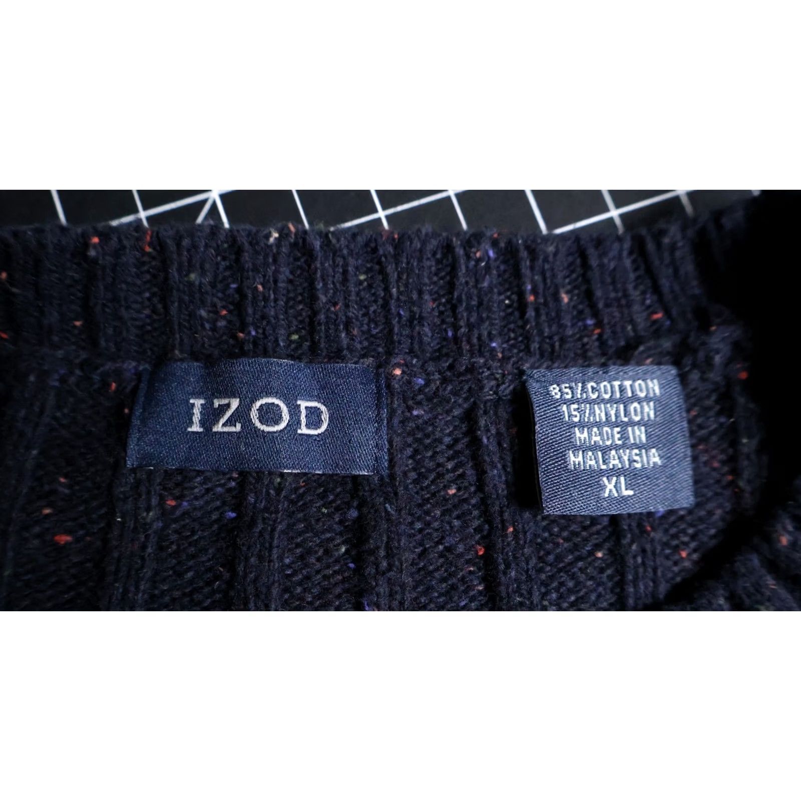 Izod IZOD Sweater Crew Neck XL Blue Striped Thick Knit Cotton Nylon Pull Over Men’s Classic Preppy Size US XL / EU 56 / 4 - 3 Thumbnail
