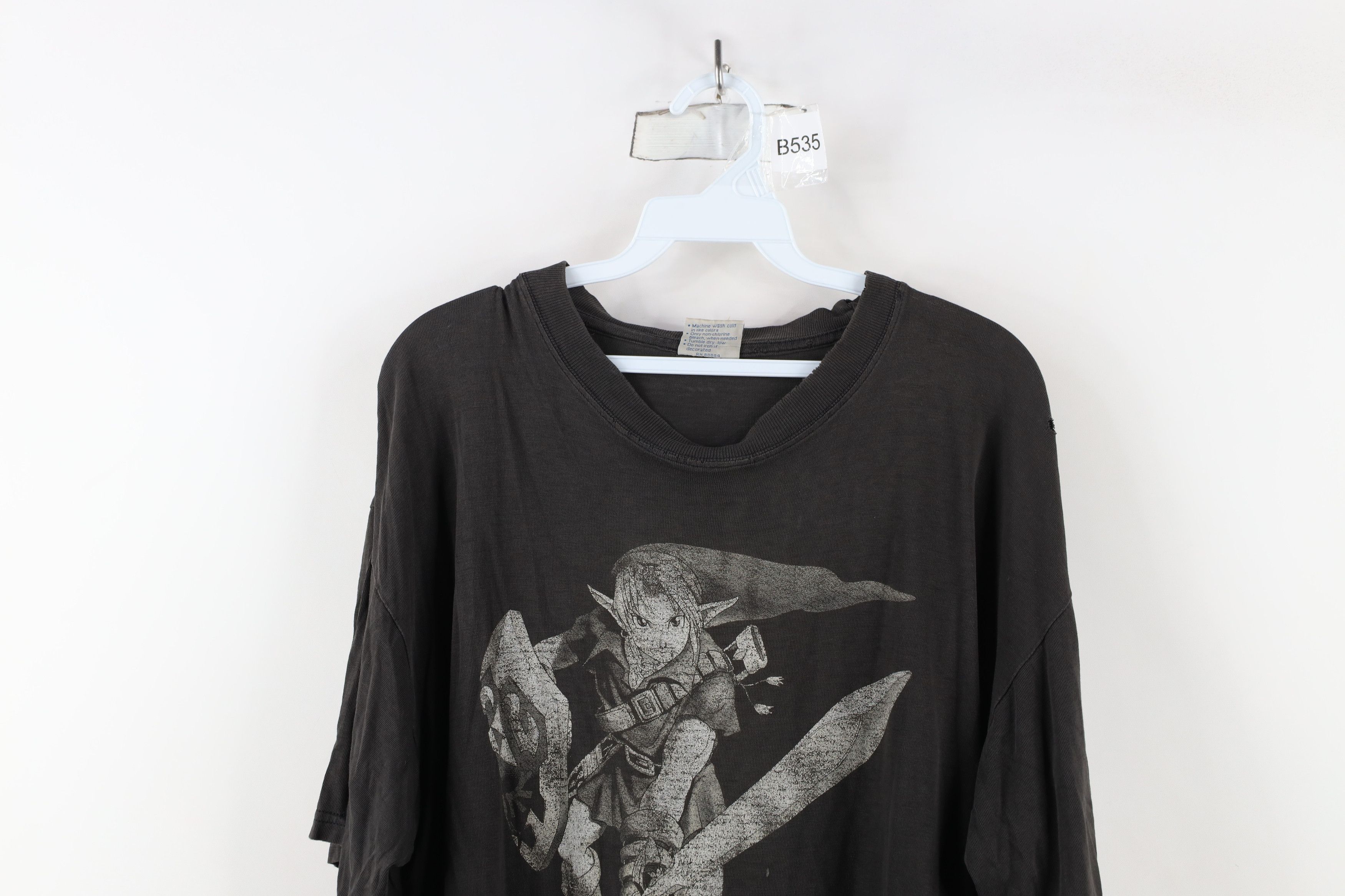 Vintage Vintage 90s Spell Game Zelda Ocarina of Time T-Shirt Black Size US XL / EU 56 / 4 - 2 Thumbnail