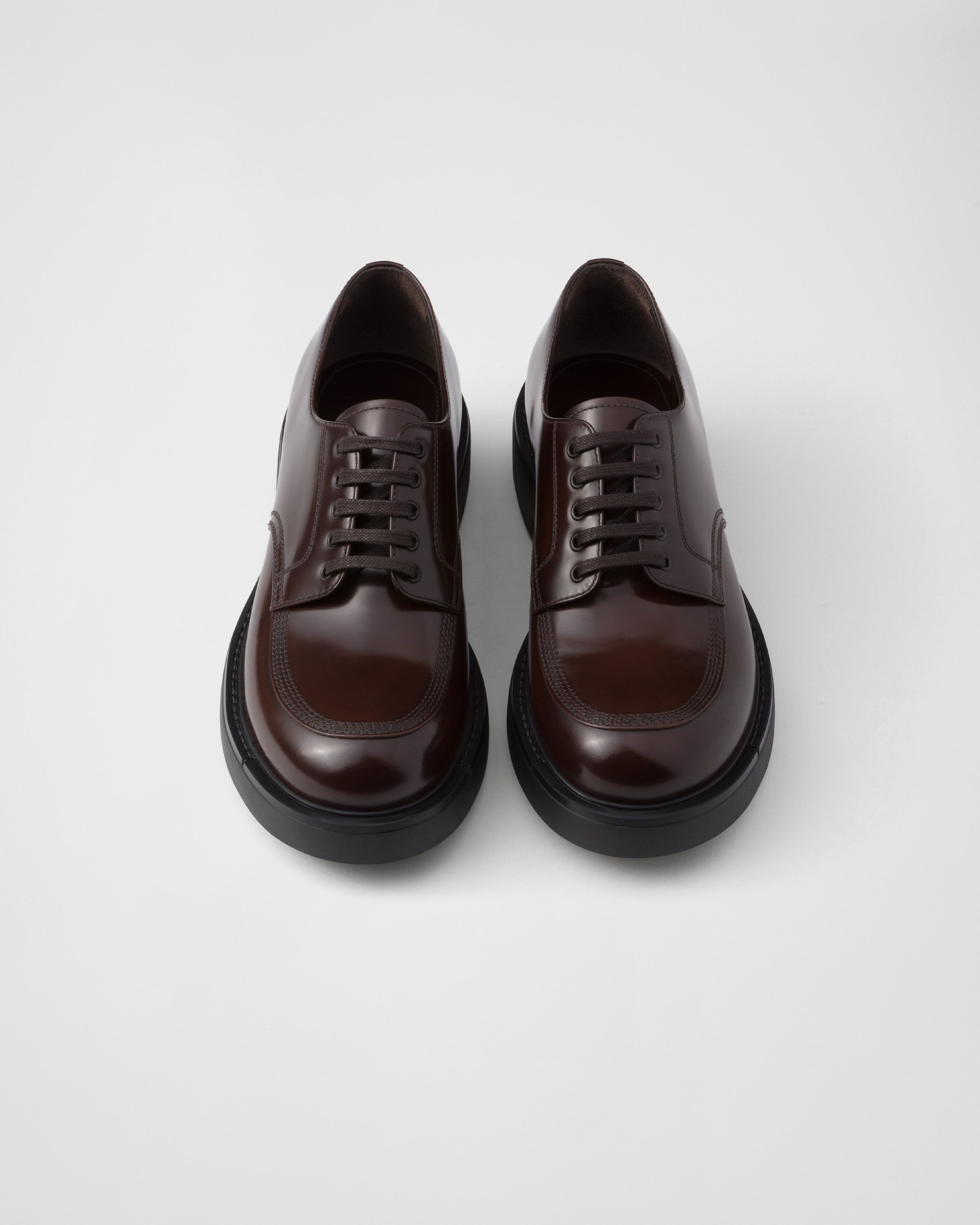 Prada o1bcso1str1025 Spazzolato Derby Shoes in Brown Size US 8 / EU 41 - 3 Thumbnail