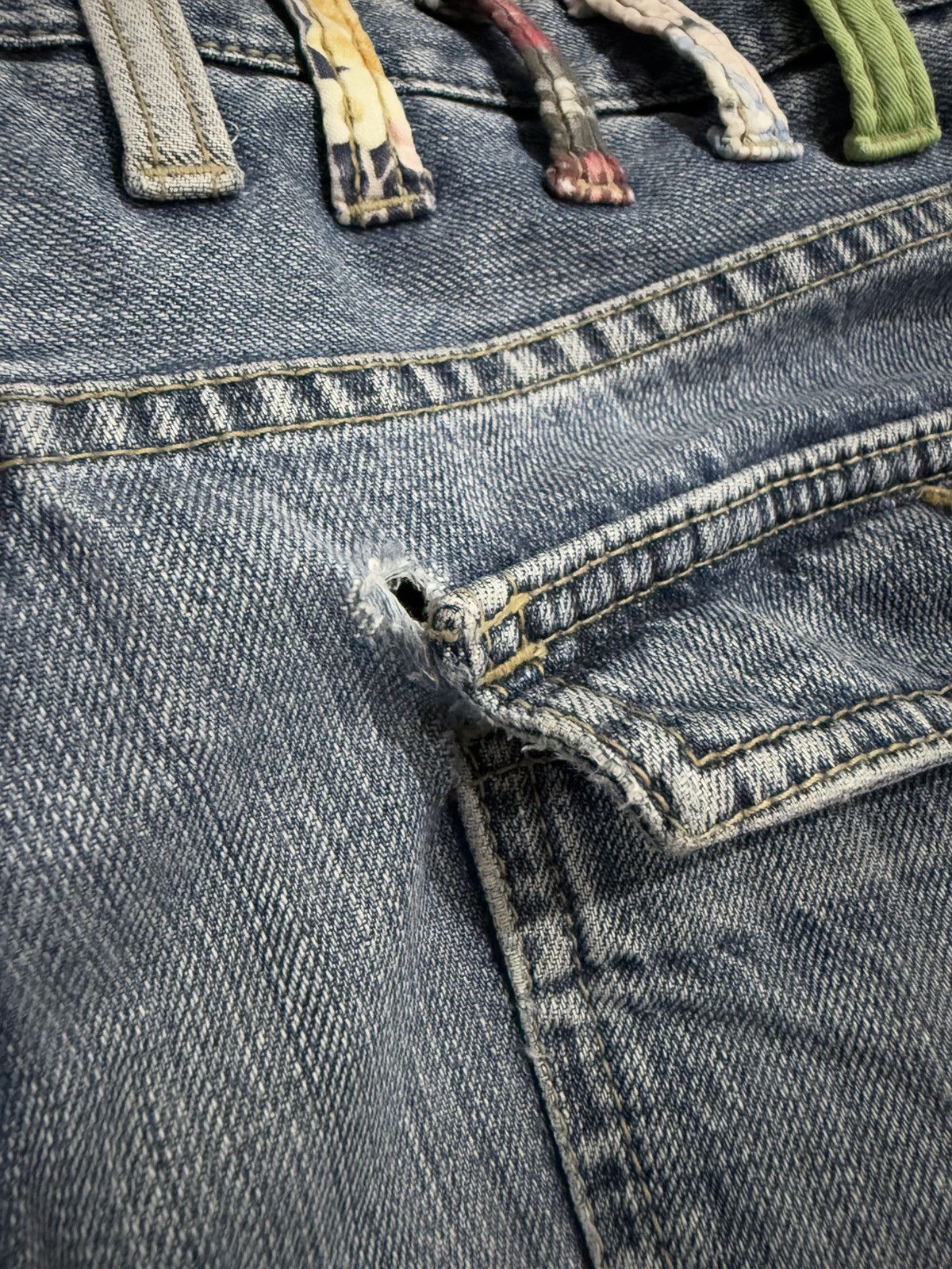 If Six Was Nine UNBRANDED DOUBLE WAIST DISTRESSED JEANS Size US 34 / EU 50 - 9 Thumbnail