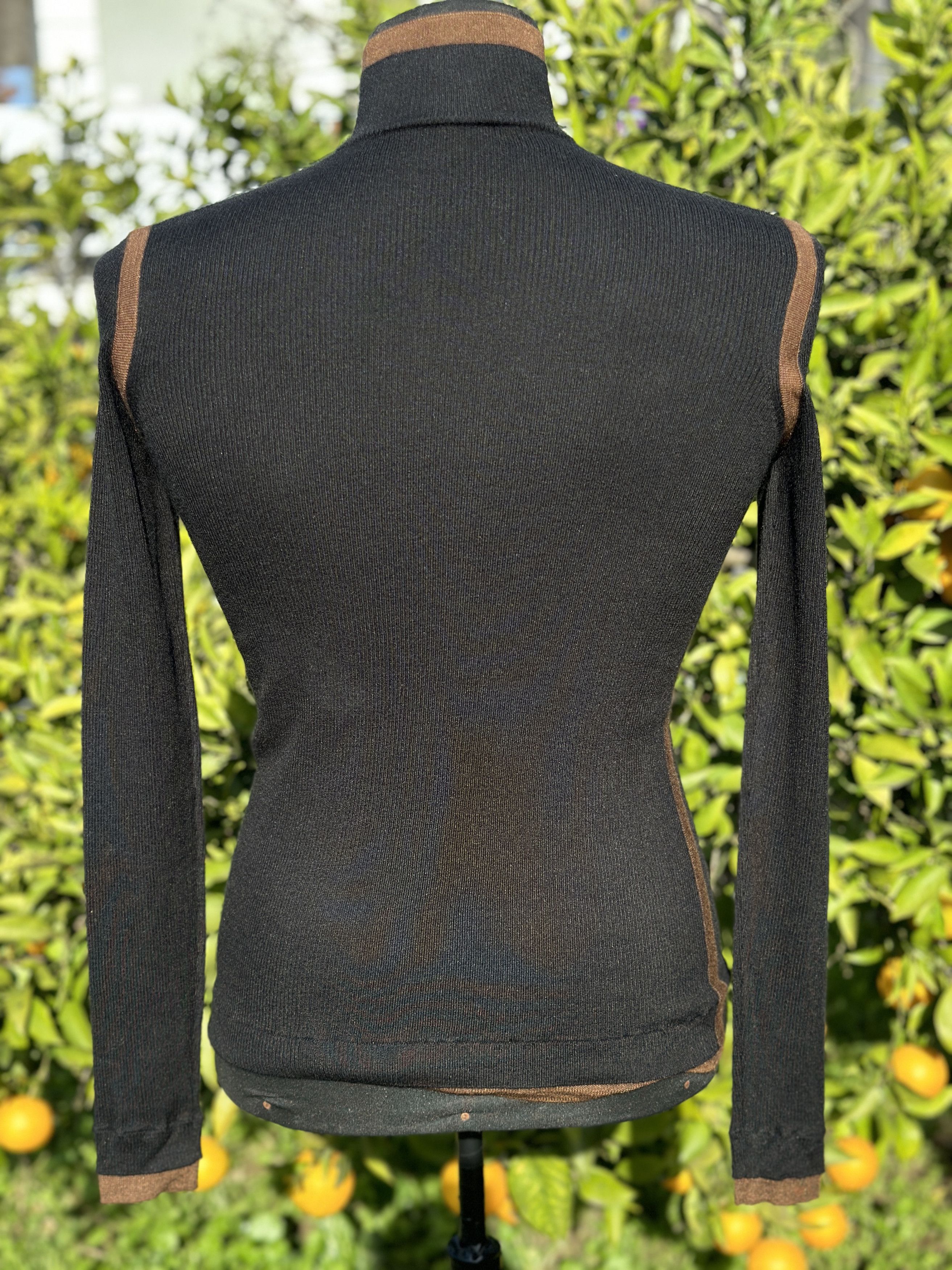 Akris Akris Wool Cashmere Silk Turtleneck Top Black Trim 40 US 10 Size M / US 6-8 / IT 42-44 - 9 Thumbnail
