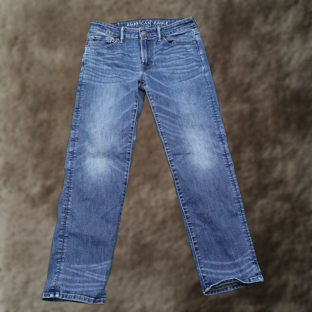 American Eagle Outfitters Vintage American Eagle Airflex+ Straight Fit Denim Jeans Men 30x30 Blue Casual 2000s Size US 30 / EU 46 - 1 Thumbnail