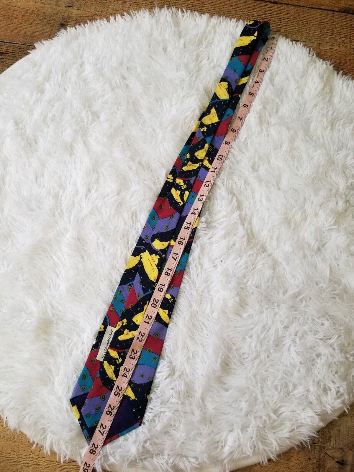 Designer Beatles tie - yellow submarine 1996 Apple Corps Vintage Size ONE SIZE - 4 Thumbnail