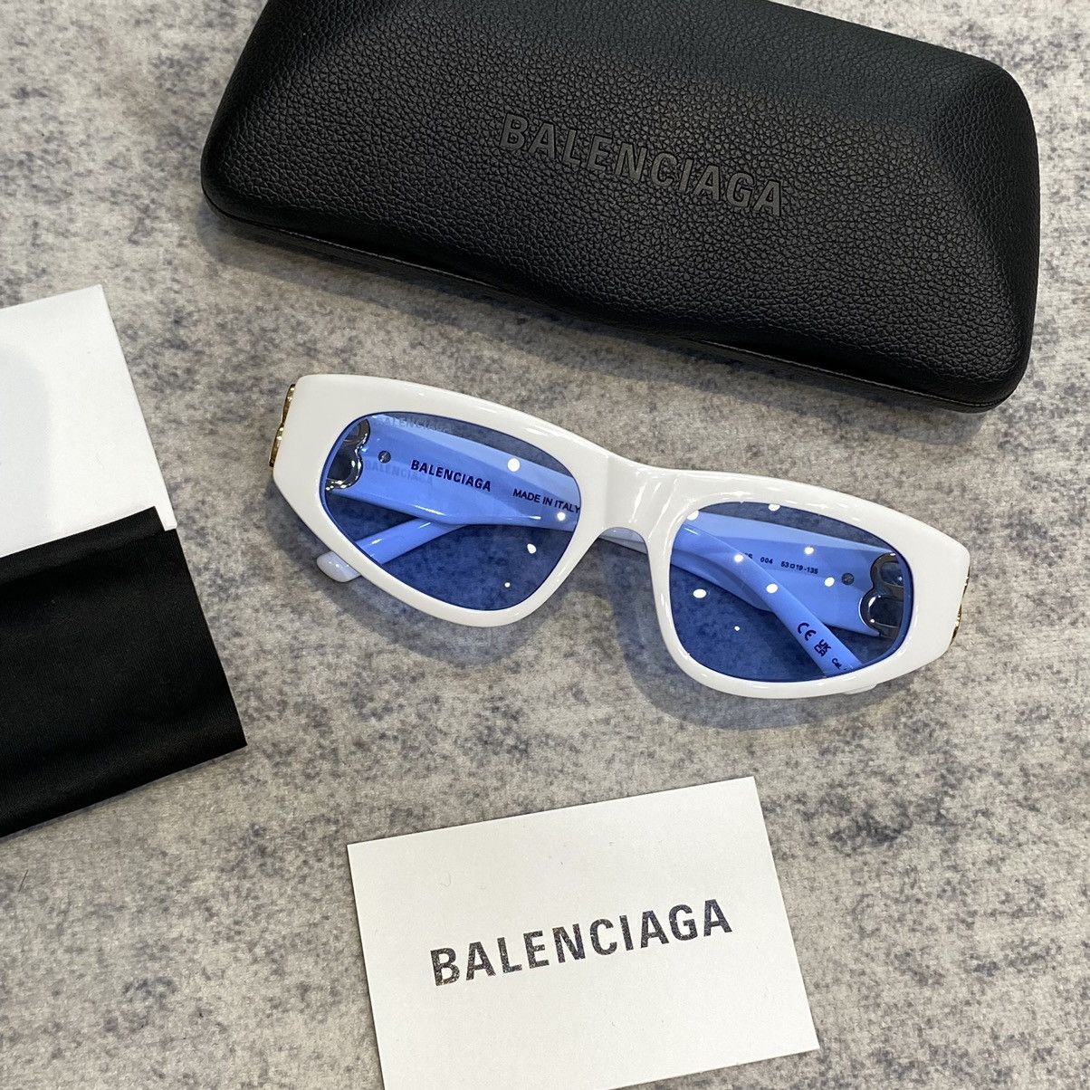 Balenciaga BALENCIAGA Dynasty D-Frame Sunglasses WHITE/BLUE Size ONE SIZE - 3 Thumbnail