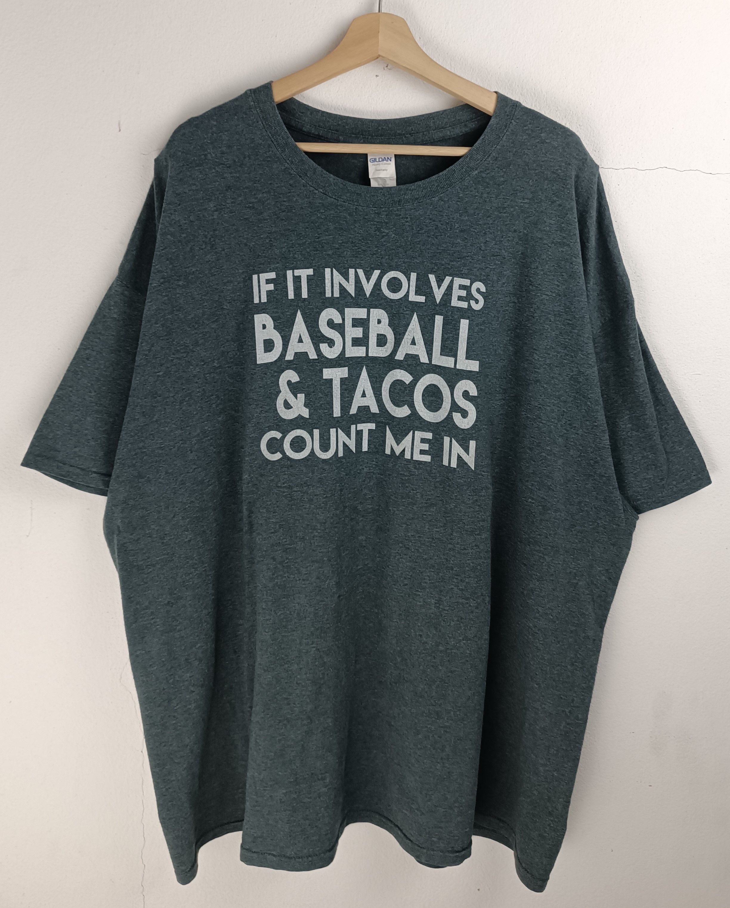 Vintage VINTAGE BASEBALL & TACOS COUNT ME IN FUNNY HUMOR QUOTE TEE Size US XXL / EU 58 / 5 - 3 Thumbnail