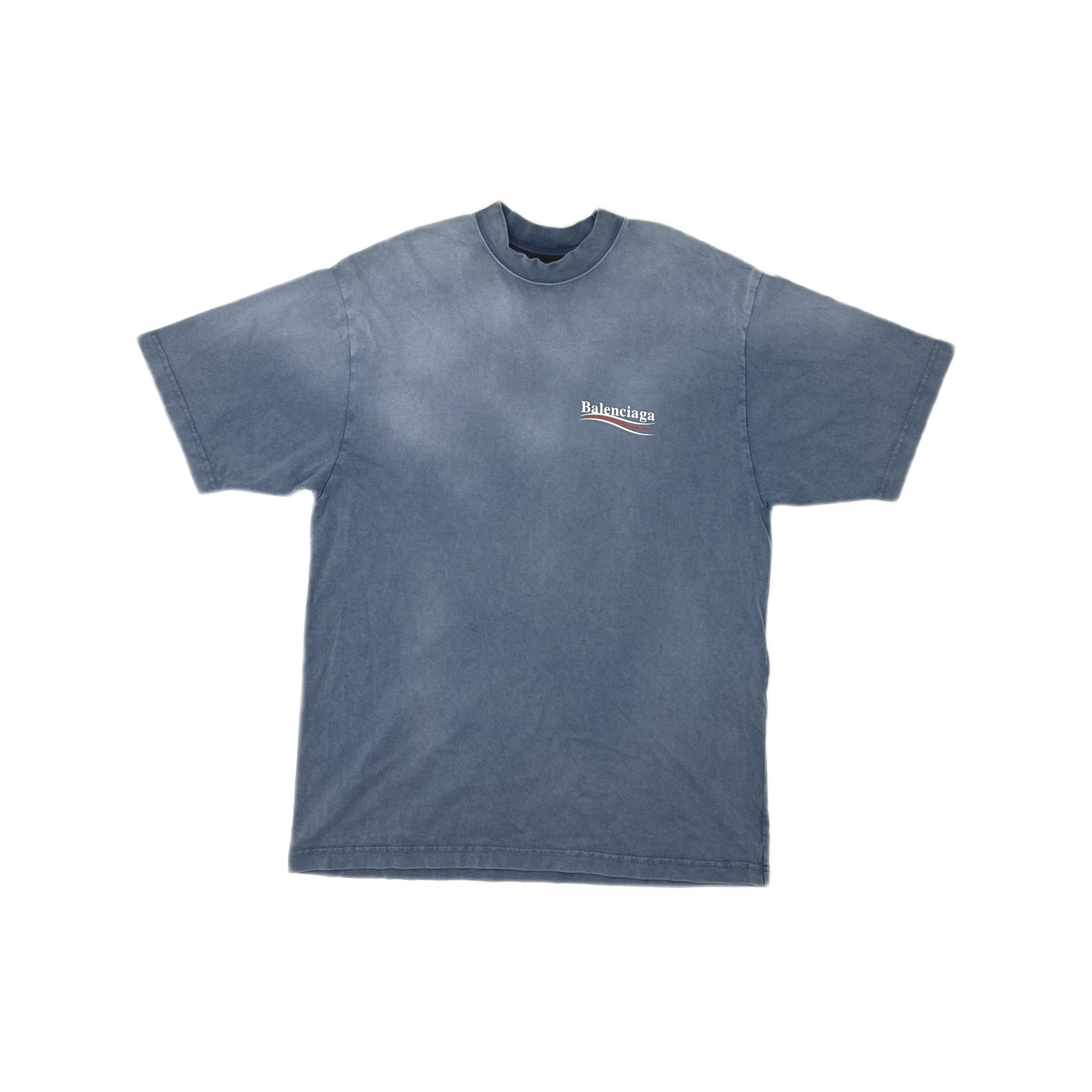 Balenciaga Balenciaga Wave Logo T-Shirt Blue Size XXS Size US XXS / EU 40 - 1 Thumbnail