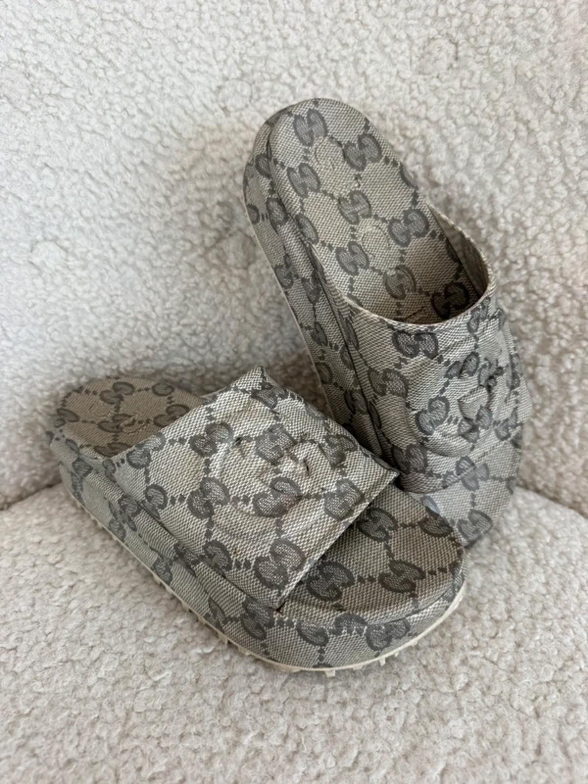 Gucci Gucci GG monogram platform slides Size US 8 / IT 38 - 1 Thumbnail