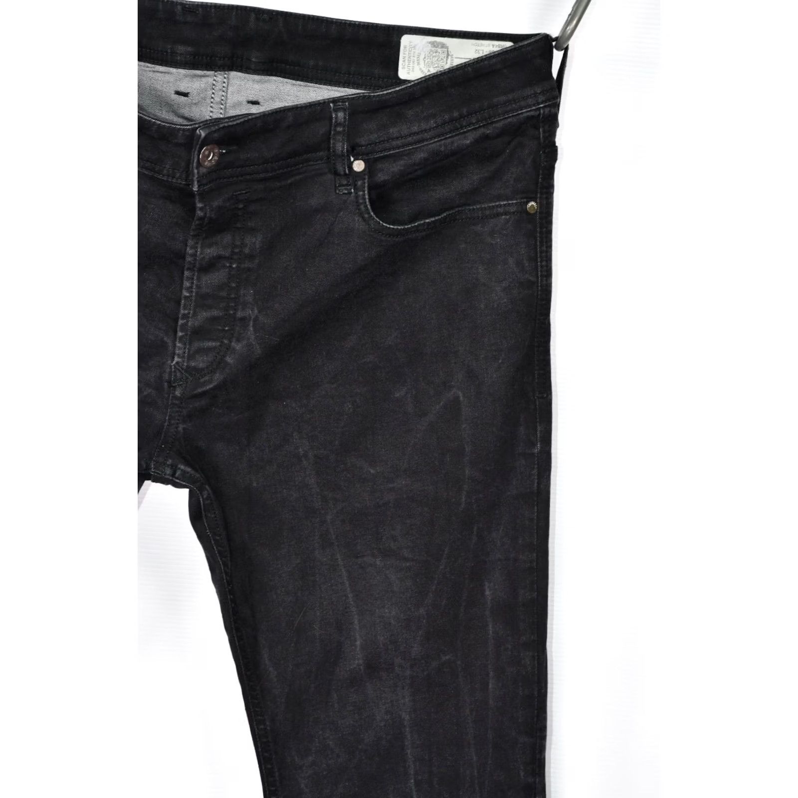 Diesel Diesel Troxer 0R84A Stretch Slim-Skinny Jeans Men W36 L32 Black Size W36/L32 Vintage No Pattern Solid 5-Pocket Design Casual Denim Size US 36 / EU 52 - 3 Thumbnail