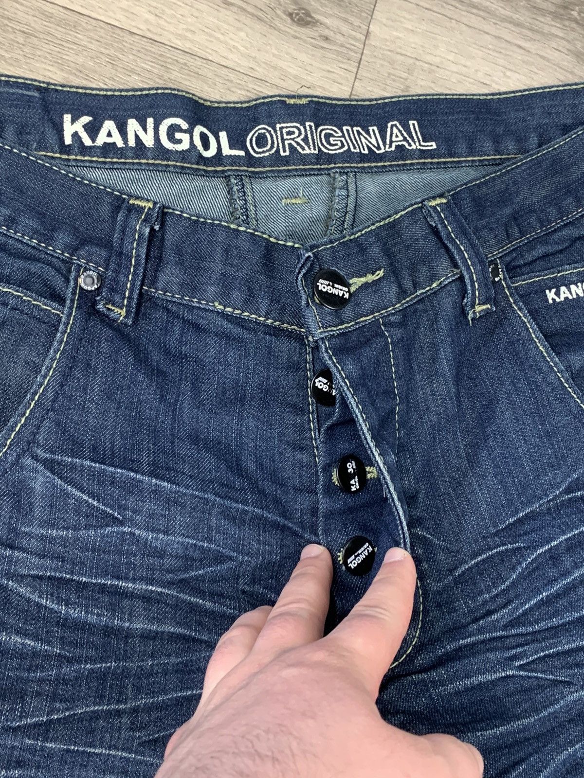 Kangol Vintage Kangol Denim Jeans Double Knee Flared Pants Size 36 Size US 36 / EU 52 - 6 Thumbnail