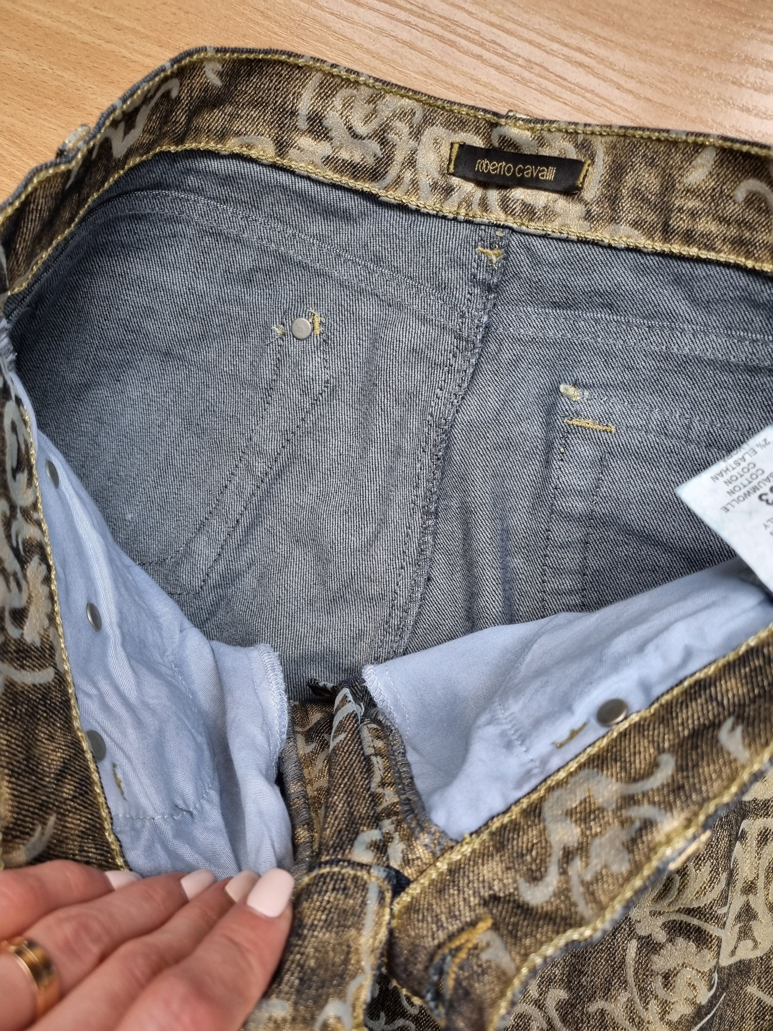 Roberto Cavalli Roberto Cavalli Golden Denim Art Design Exclusive Jeans Size US 33 - 11 Thumbnail