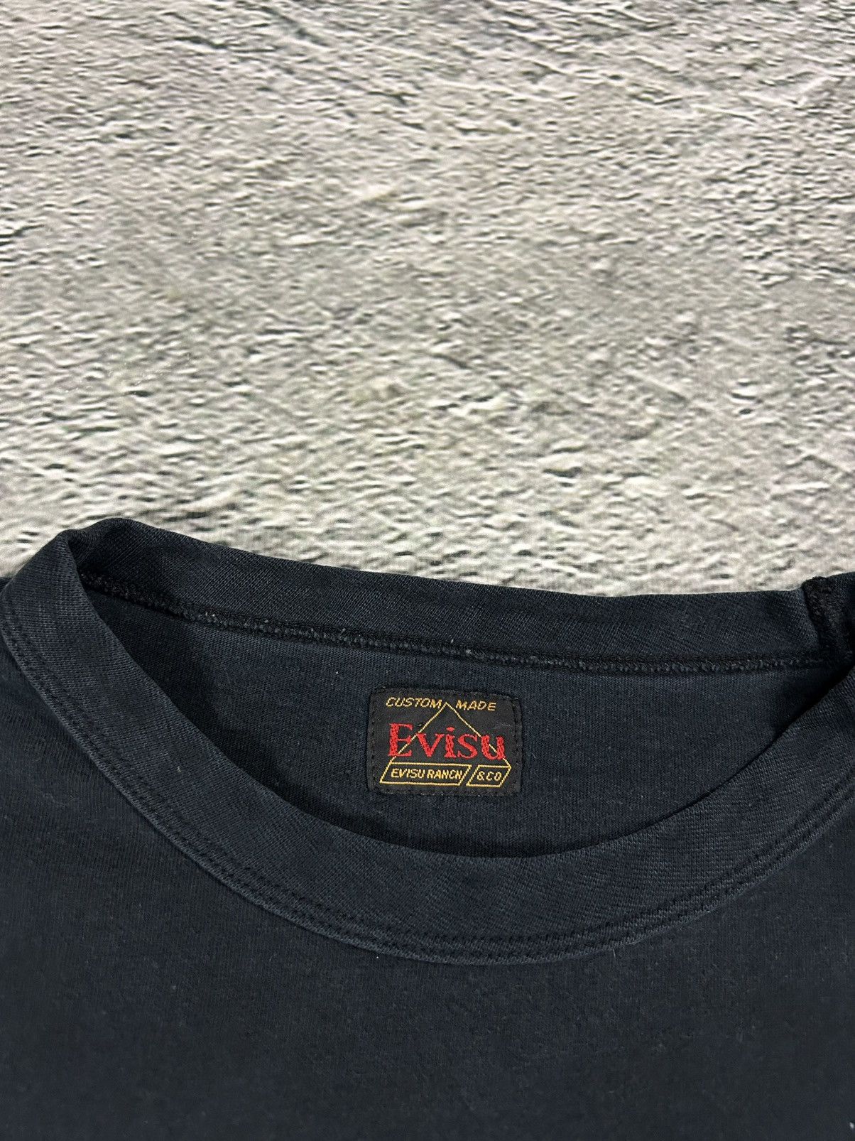Evisu t-shirt vintage big logo seagull EU ED black pink