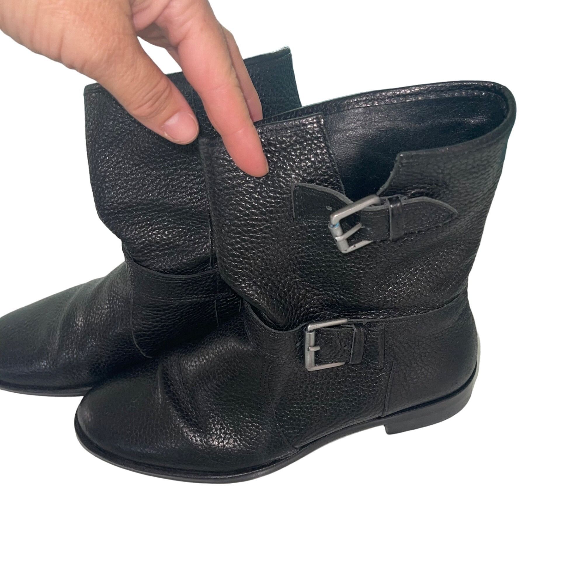 J.Crew J Crew Womens Boots Size 8 Black Pebble Leather Size US 8 / IT 38 - 1 Thumbnail