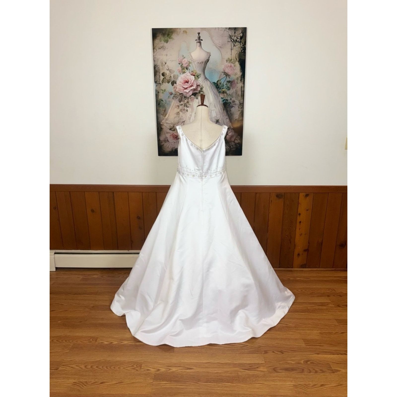 Vintage Gorgeous Vintage 90s Ginza Satin Wedding Gown Size 3XL / US 20-22 - 5 Thumbnail