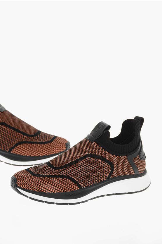 image of Ermenegildo Zegna Rubber Sole Tm Trainer Slip On Low Sneakers in Orange, Men's (Size 12)
