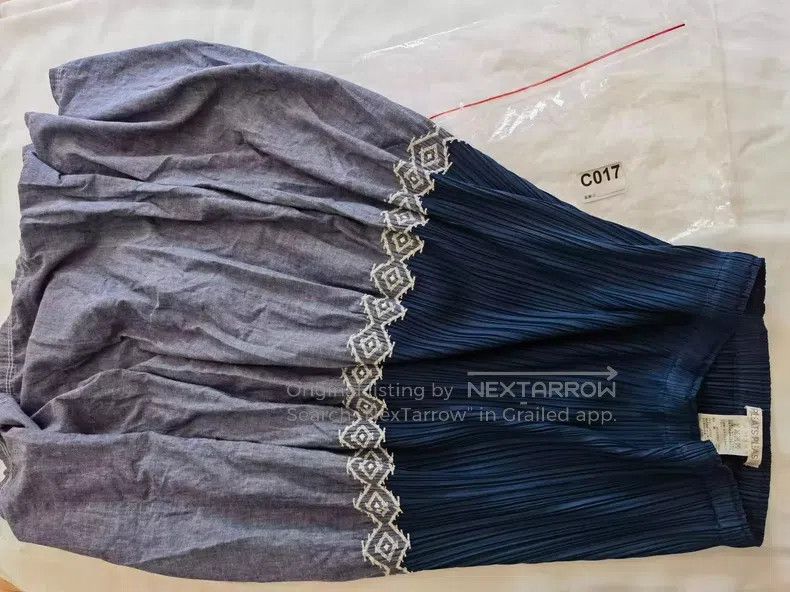 Issey Miyake Issey Miyake size:3 Cotton Pleated Patchwork Skirt Size 22" - 2 Thumbnail