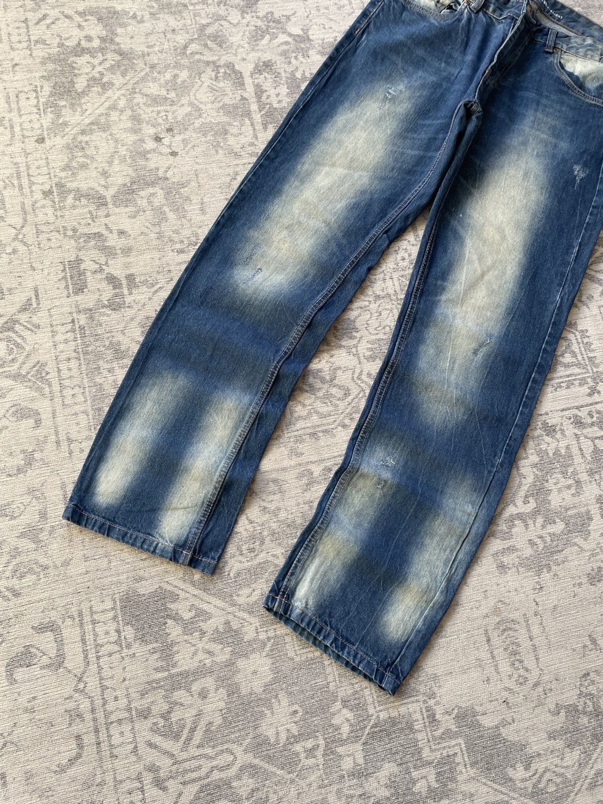 Vintage Vintage Faded Jeans Avant Garde Mud Washed Baggy Wide Flared Size US 34 / EU 50 - 2 Thumbnail