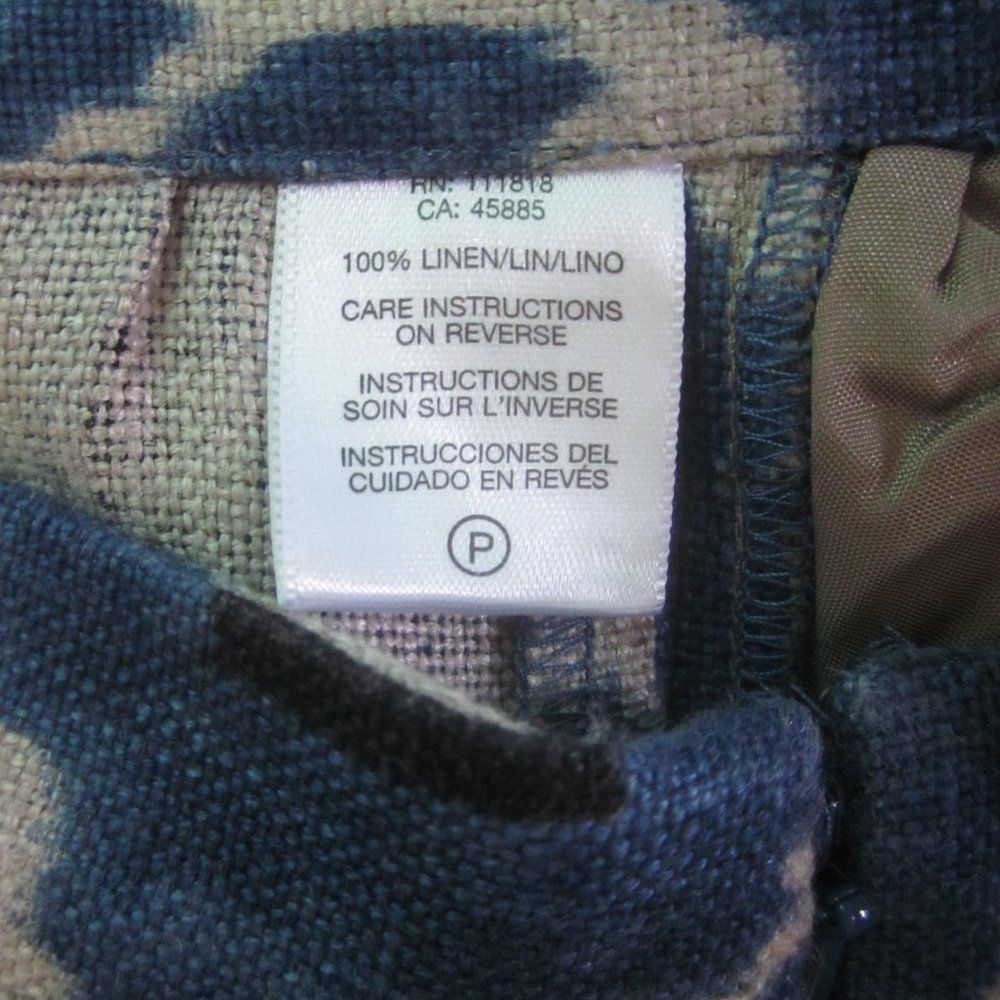Michael Kors Michael Kors Blue & Tan Print Linen Skirt Size 4 Rear Zipper Size 27" / US 4 / IT 40 - 8 Thumbnail