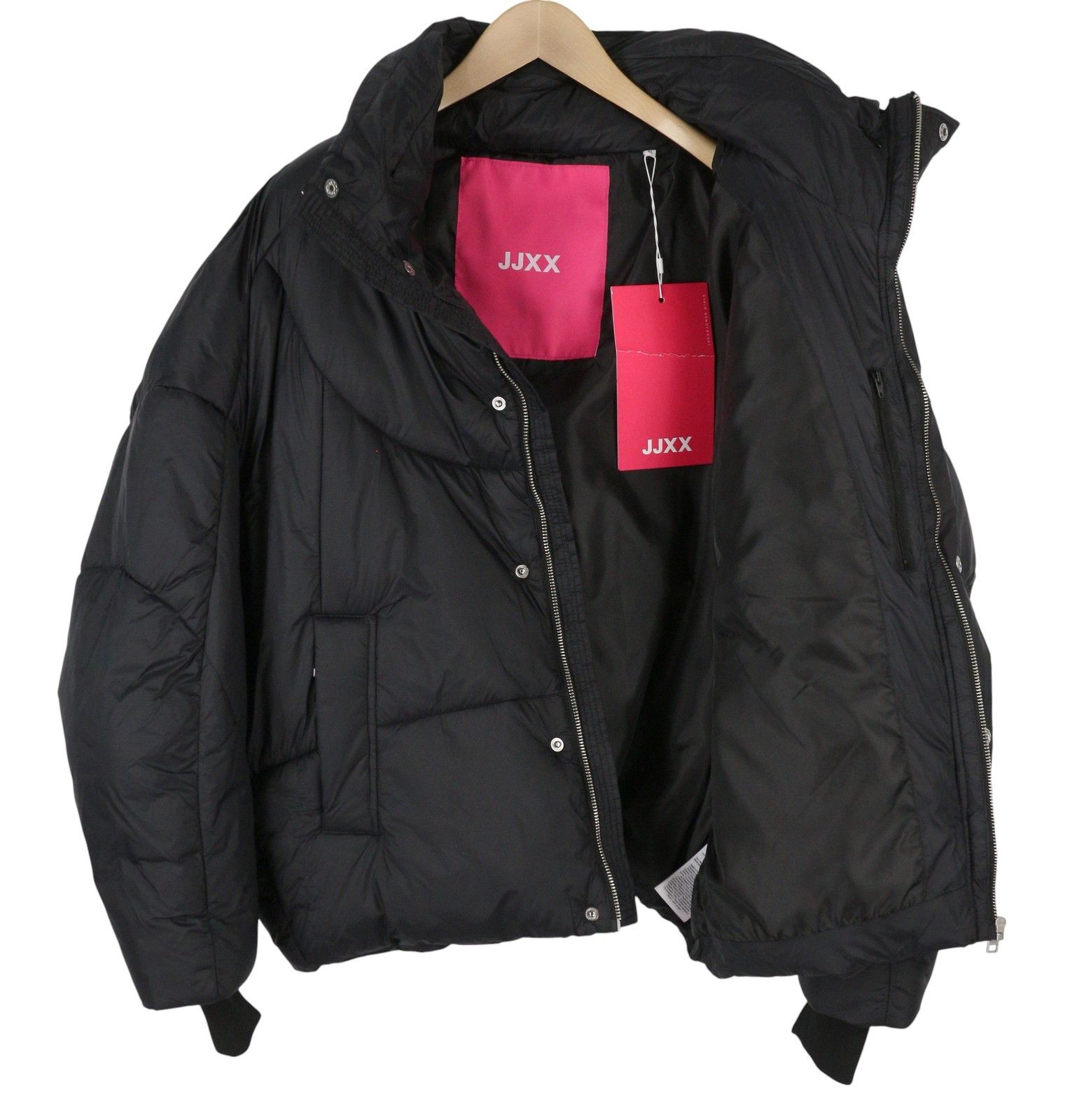Jack & Jones SAGA NYLON QUILTED XL Black Padded Hidden Hood 88023 Size XL / US 12-14 / IT 48-50 - 2 Thumbnail