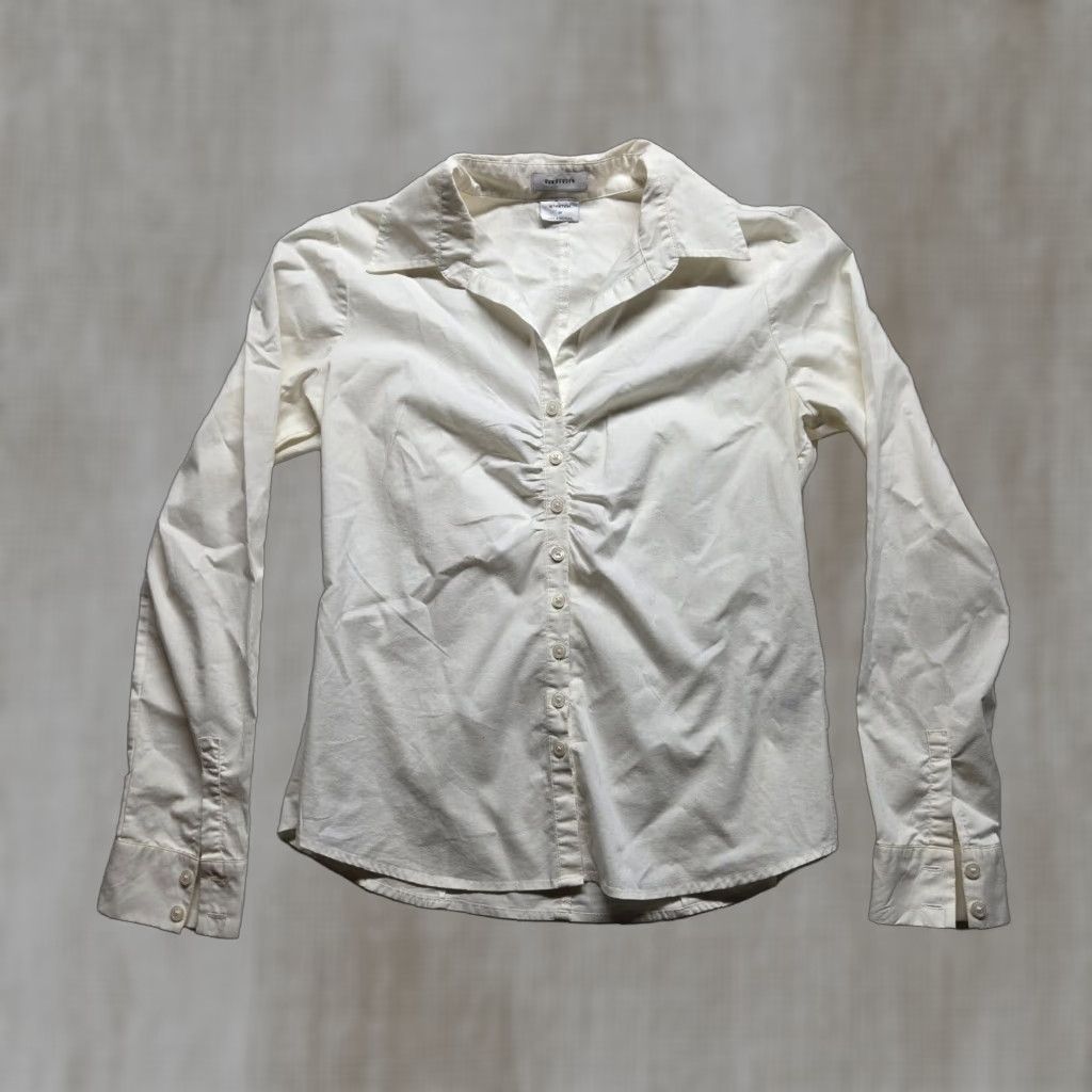 Van Heusen Van Heusen Women's White Long Sleeve Button-Down Shirt Medium Adult Cotton Size M / US 6-8 / IT 42-44 - 1 Thumbnail