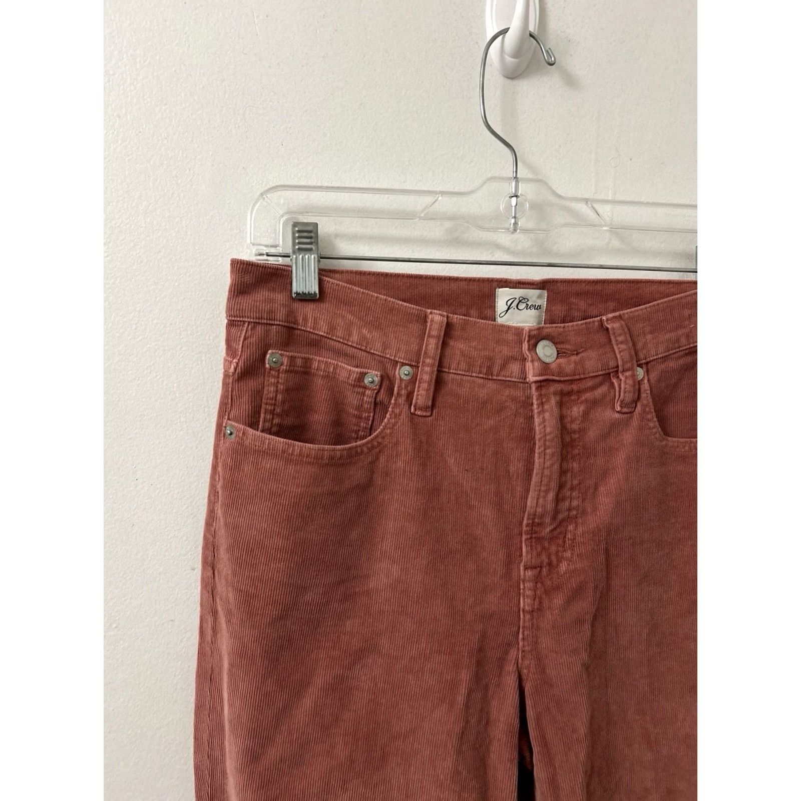 Vintage J Crew Vintage Straight Corduroy Pants Womens 29x28 Rose Pink YKK Trousers Size 29" - 4 Thumbnail