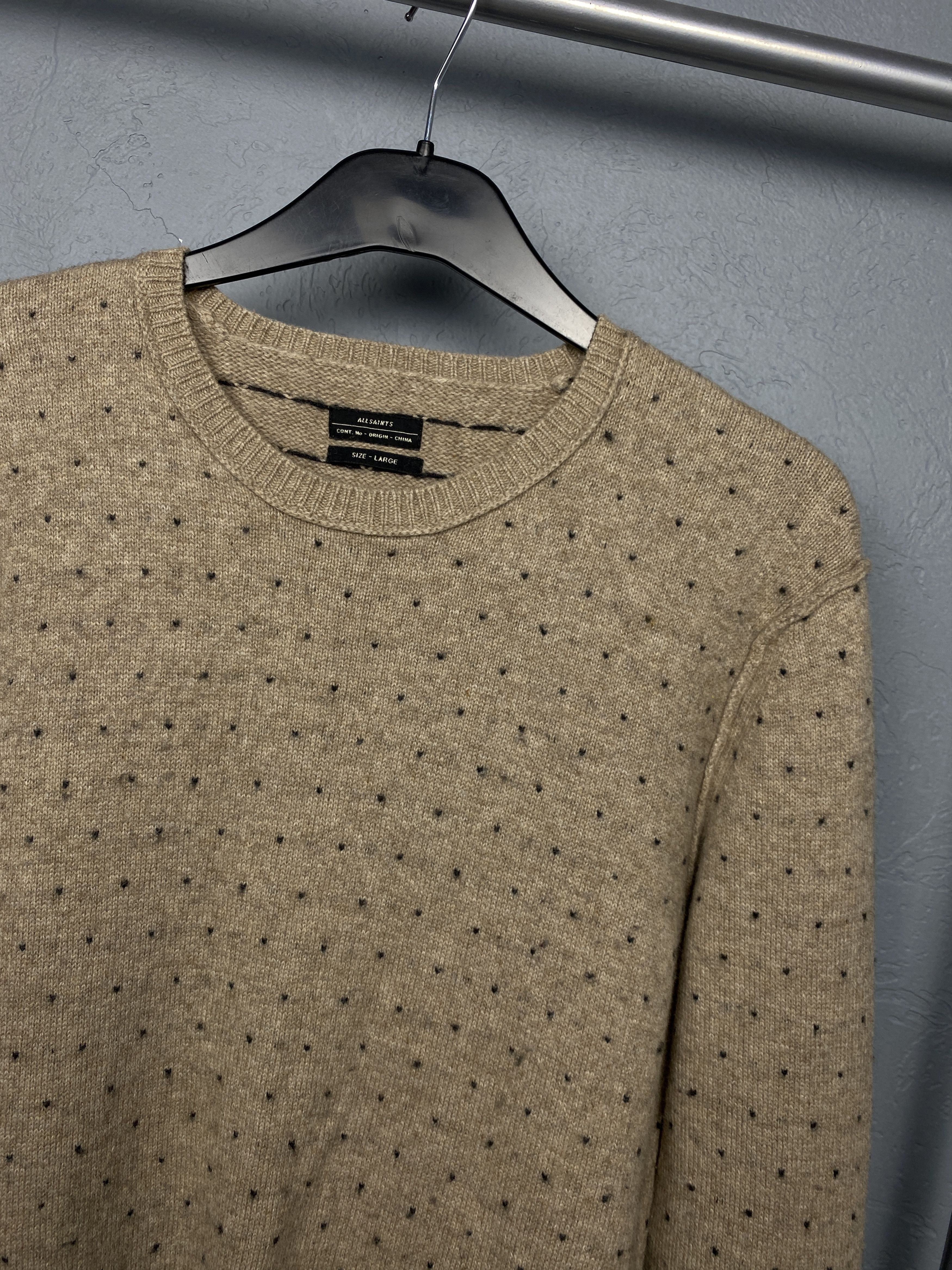 Allsaints × Vintage Allsaints Mens Hexen Wool Knit Crew Neck Sweater Size US L / EU 52-54 / 3 - 2 Thumbnail