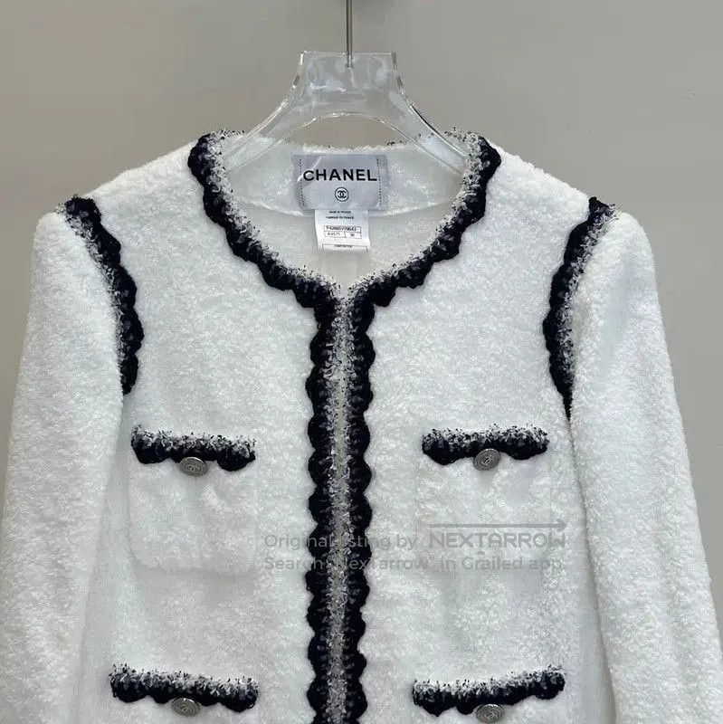 Chanel Chanel White Cotton Mid-Length Coat . Size S / US 4 / IT 40 - 2 Thumbnail