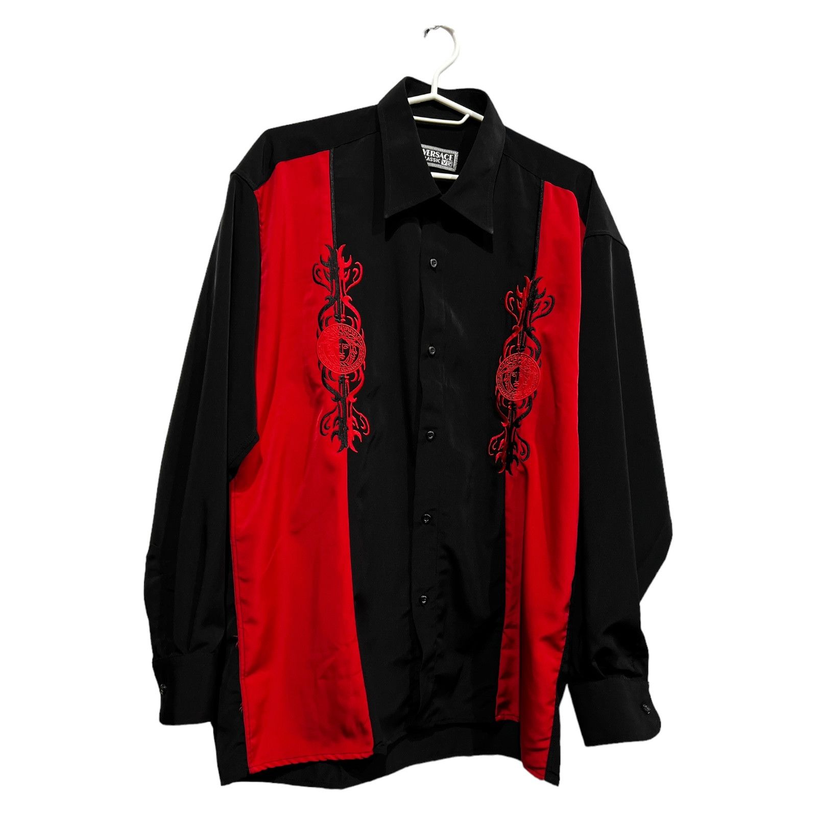 【美品】 VERSACE CLASSIC V2 OUTER SHIRT 52 8/7 22:00 onlinestore先行入荷》1990's~ VERSACE Classic V2