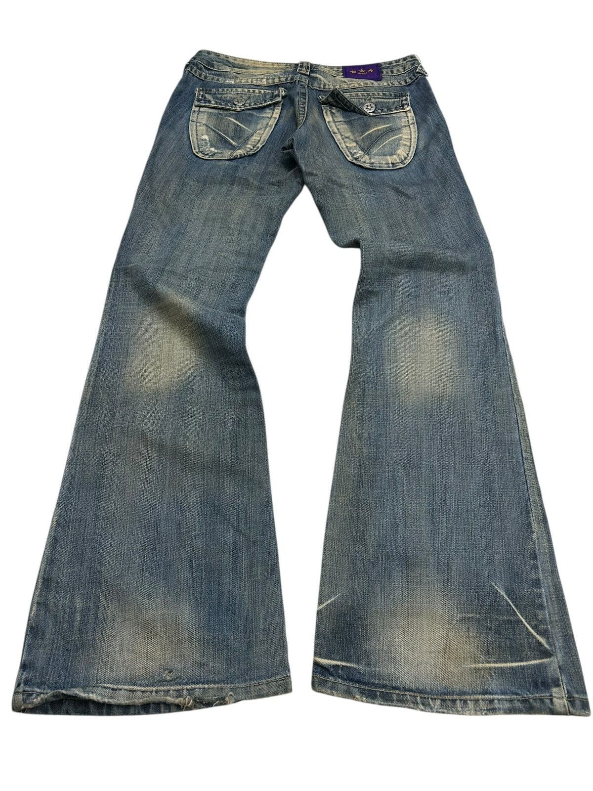 Hysteric Glamour Pep Jean Flare Mud Washed Clawn Mark Distressed Low Rise Size US 30 / EU 46 - 2 Thumbnail