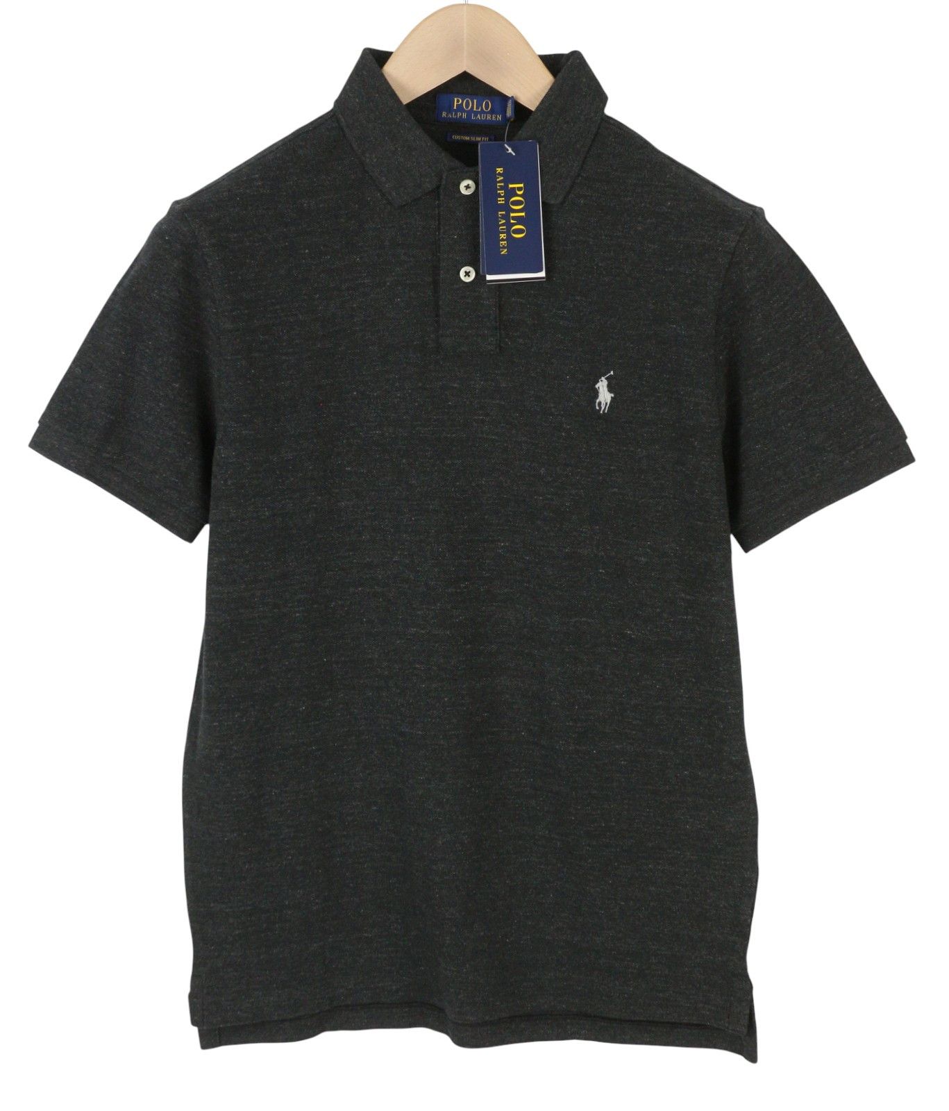 Ralph Lauren CUSTOM SLIM FIT S Black Melange Cotton Logo 87894 Size US S / EU 44-46 / 1 - 3 Thumbnail