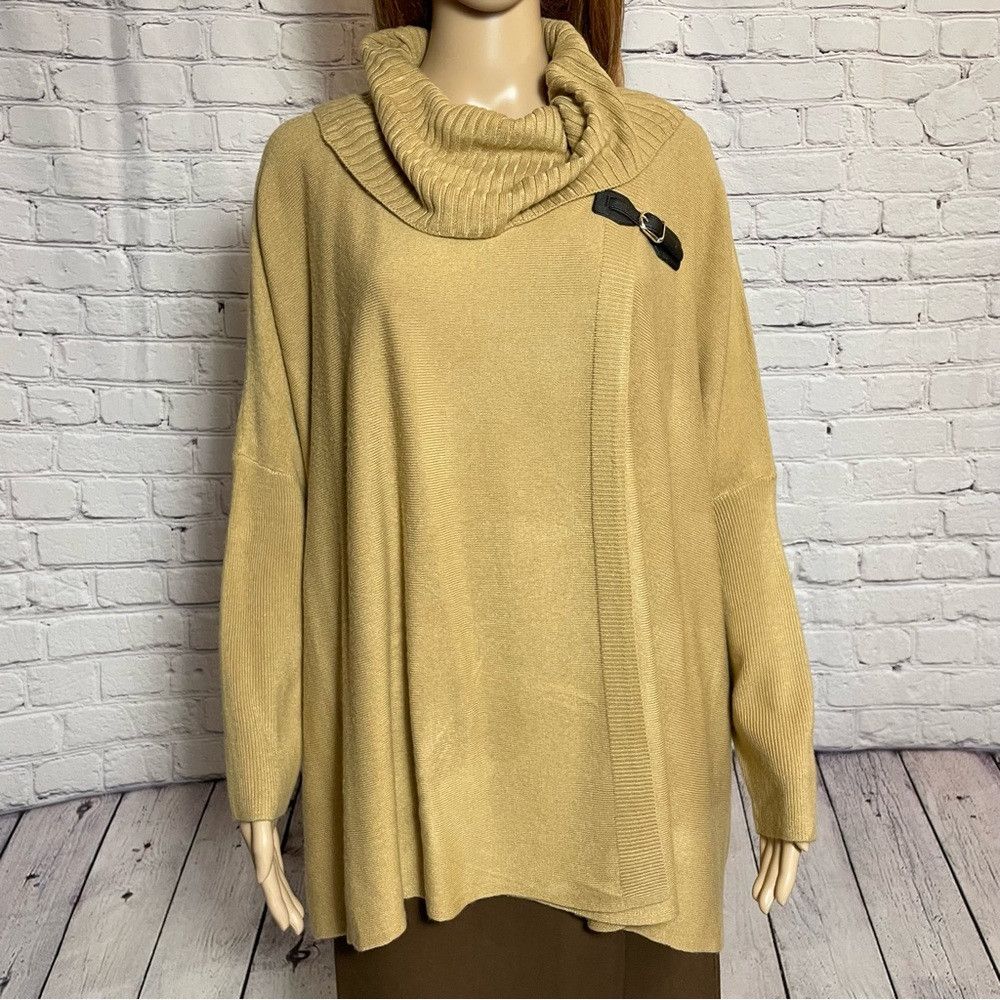 Other New Napa Valley Beige Cowl Buckle Sweater Size L/XL Petite Size L / US 10 / IT 46 - 3 Thumbnail