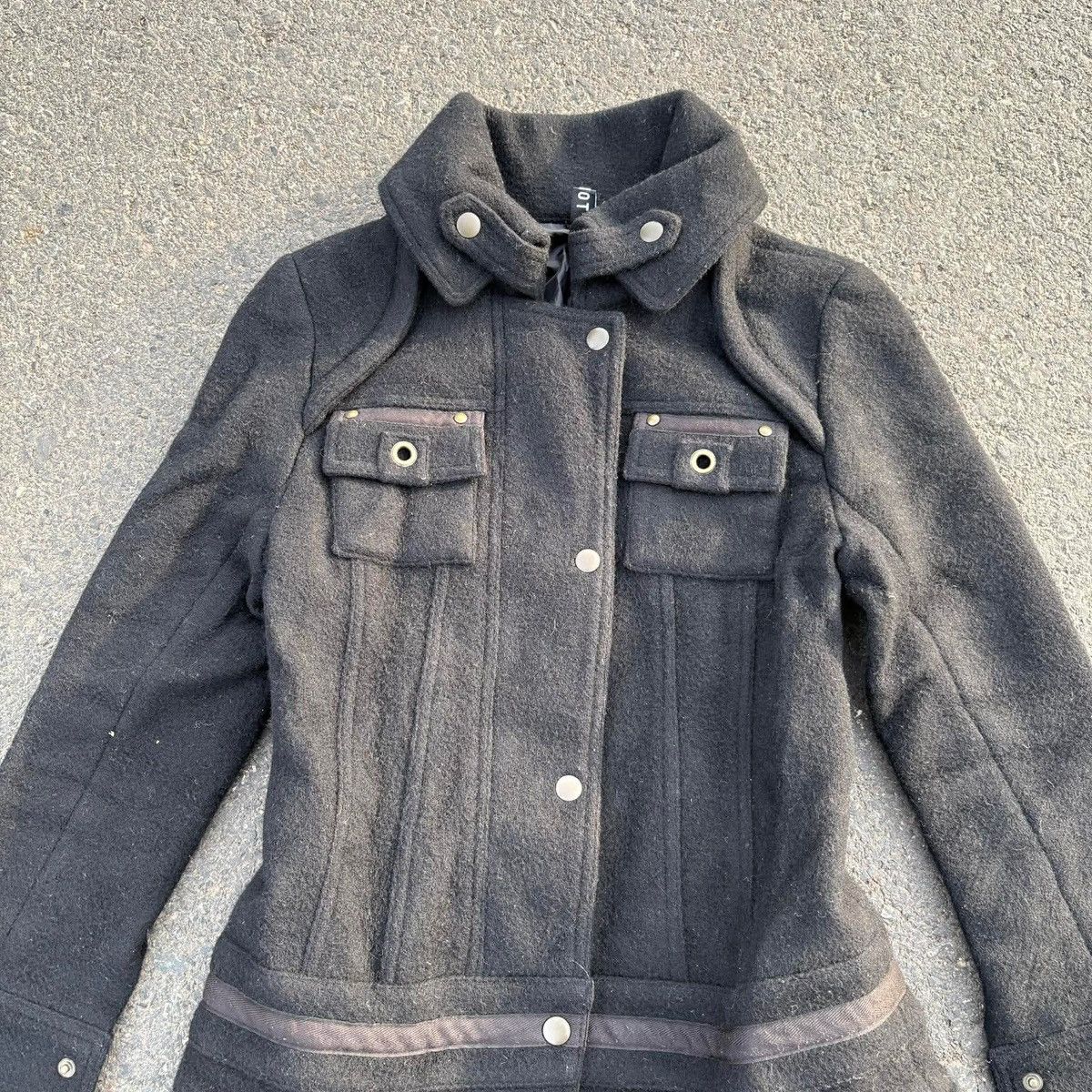 Japanese Brand ERIOT Wool Military Utility Coat Black Y2K Gothic Size S / US 4 / IT 40 - 7 Thumbnail
