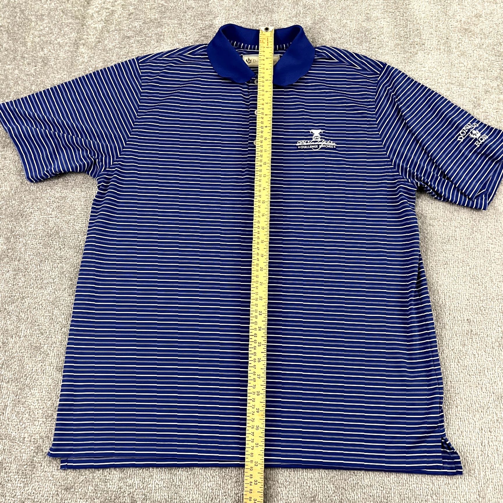 Vintage Donald Ross Polo Shirt Large Mens Blue Striped Philadelphia Challenge Match Golf Size US L / EU 52-54 / 3 - 5 Thumbnail
