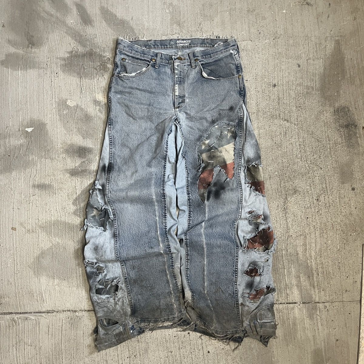 Other Stone Studios Flared American Flag Burned Jeans Size US 36 / EU 52 - 1 Thumbnail