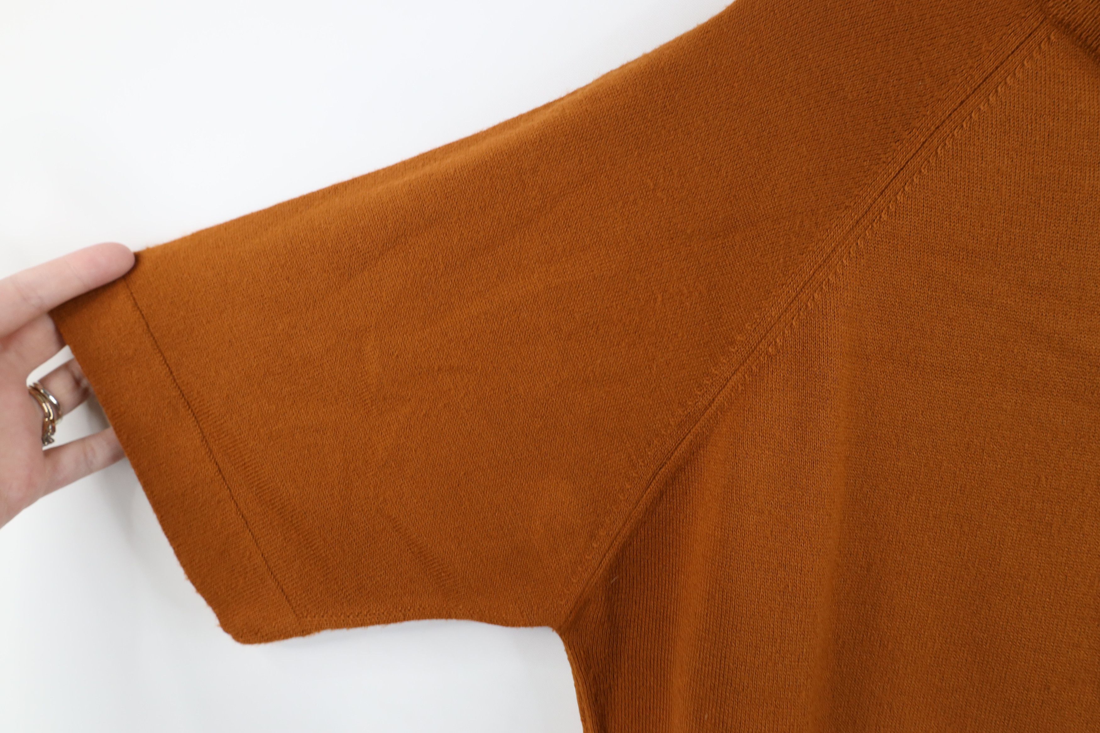 Vintage 50s Streetwear Short Sleeve Sweater Burnt Orange USA