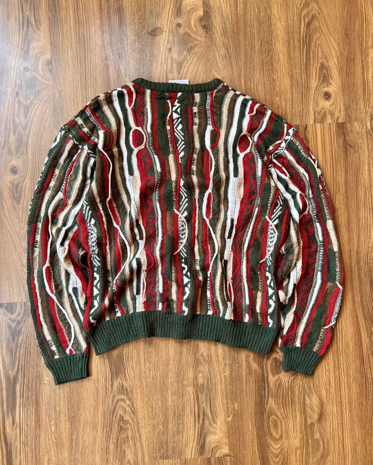 Coogi Rarest Coogi 3D Knit / Sweater (Red/White/Green/Brown) Size US L / EU 52-54 / 3 - 3 Thumbnail
