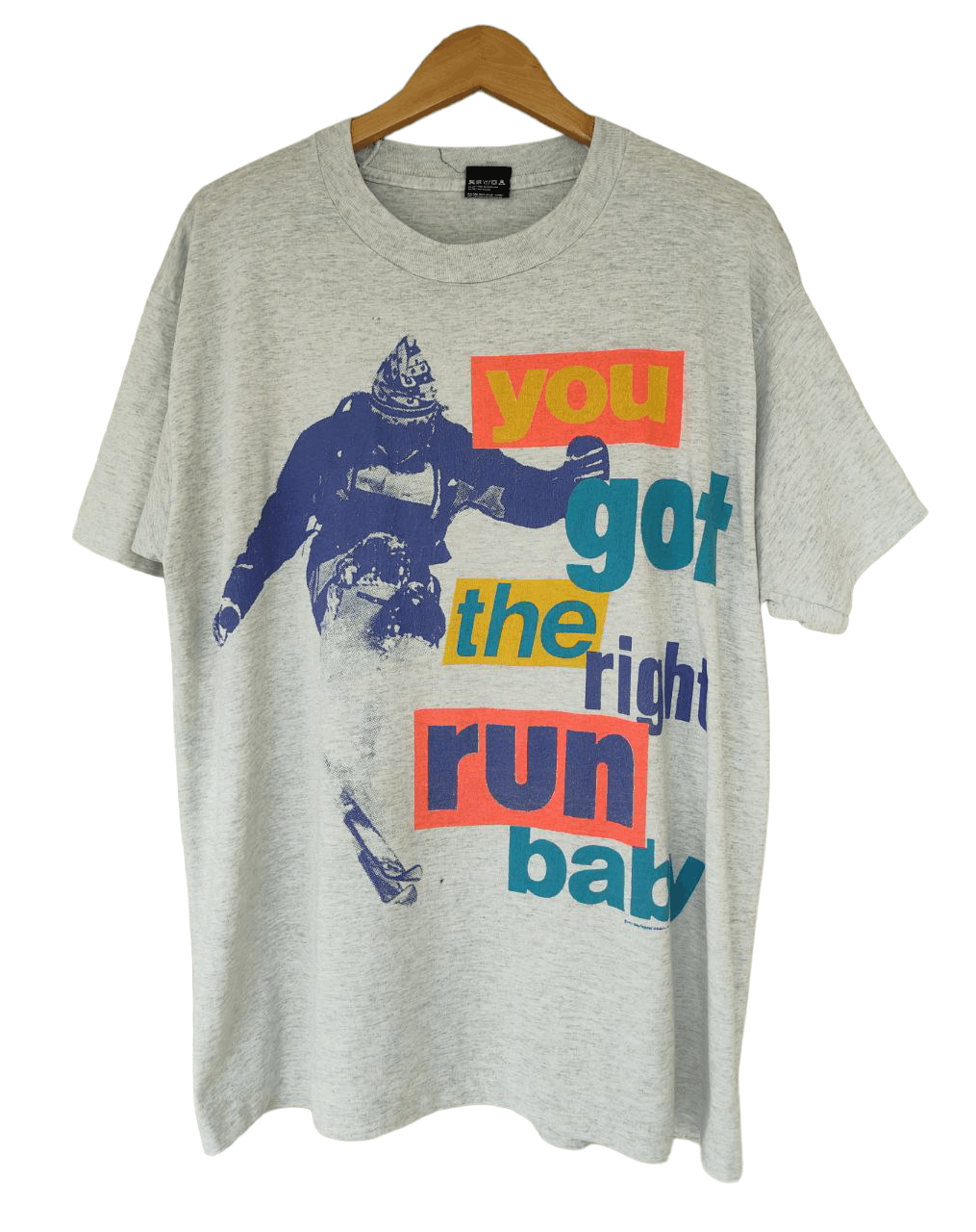 image of Humor x Ski 1991 Vintage Wording T in Grey, Men's (Size Large)
