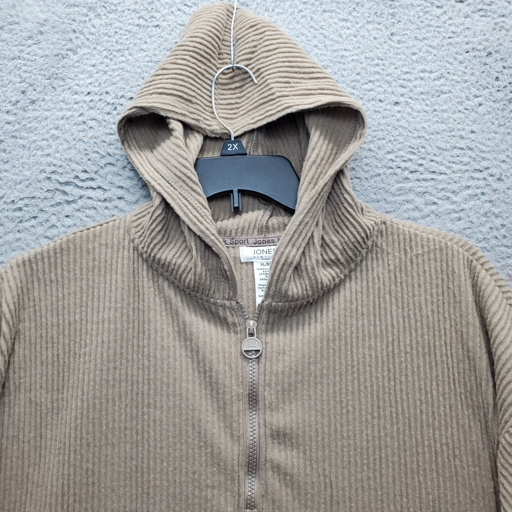 Jones New York Jones New York Hoodie Womens XL Brown Stretch Sport Rib Thumb Hole Sleeve 1/4 Zip Size XL / US 12-14 / IT 48-50 - 3 Thumbnail