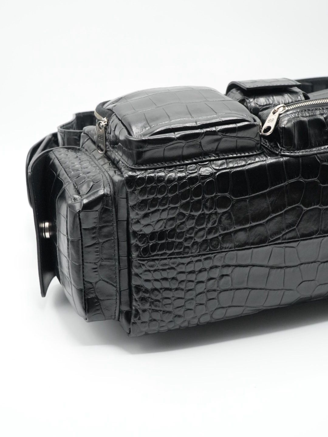 Balenciaga Balenciaga Black Croc Embossed Small Superbusy Sling Bag Size ONE SIZE - 7 Thumbnail