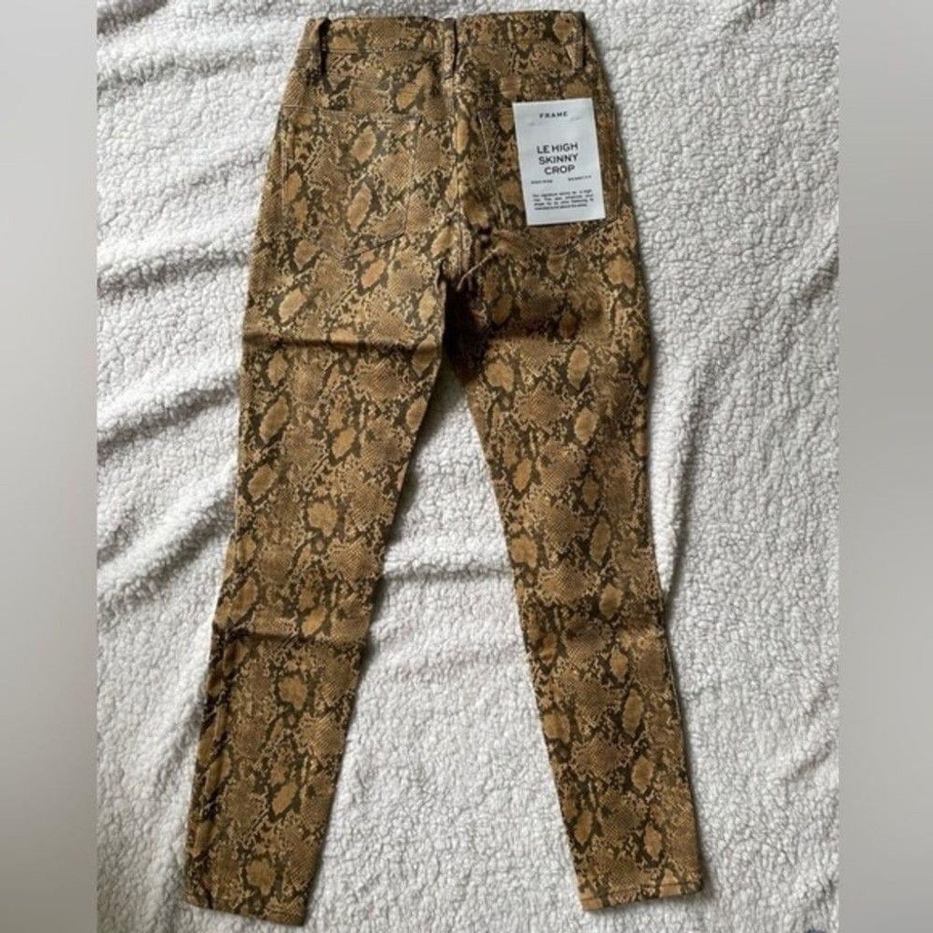 Frame Frame Le High Skinny Crop High Rise Snake Brown Jean Size 25 Size 25" / US 0 / IT 36 - 8 Thumbnail